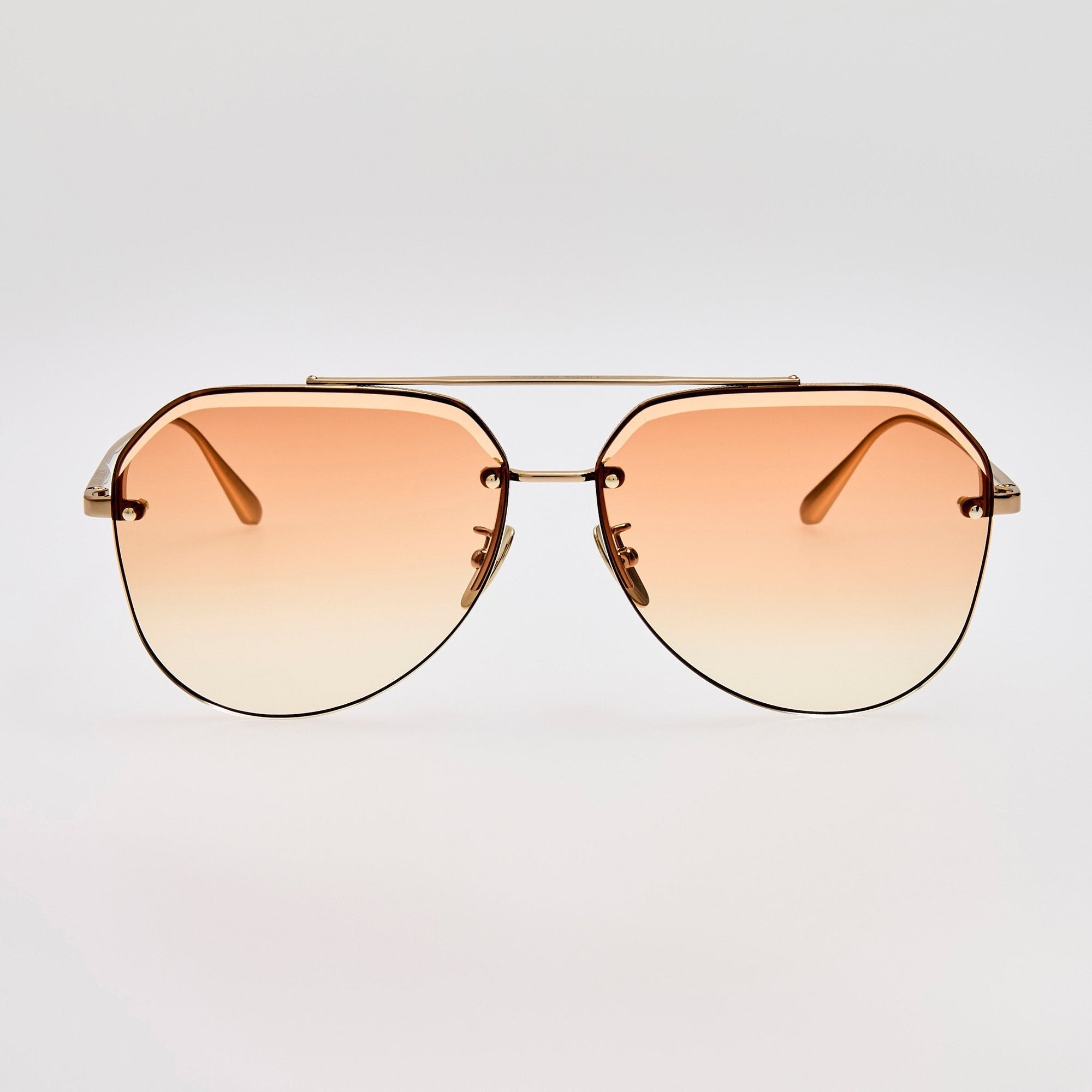 Quynh Sunglasses in 22K Gold and Camel