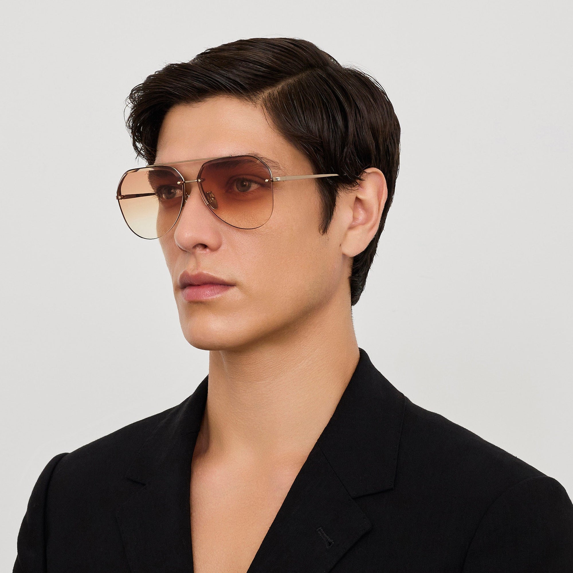 Quynh Sunglasses in 22K Gold and Camel