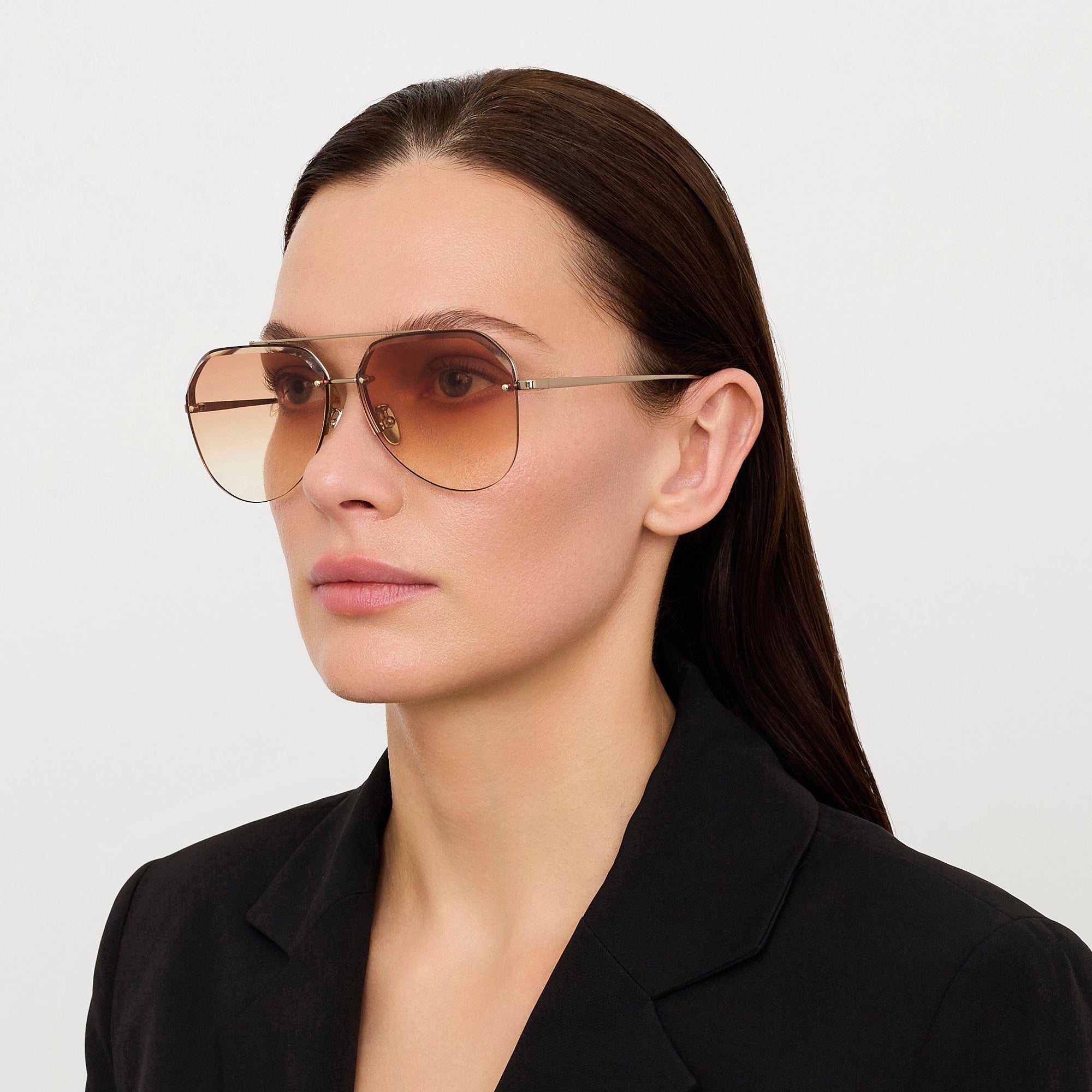 Quynh Sunglasses in 22K Gold and Camel