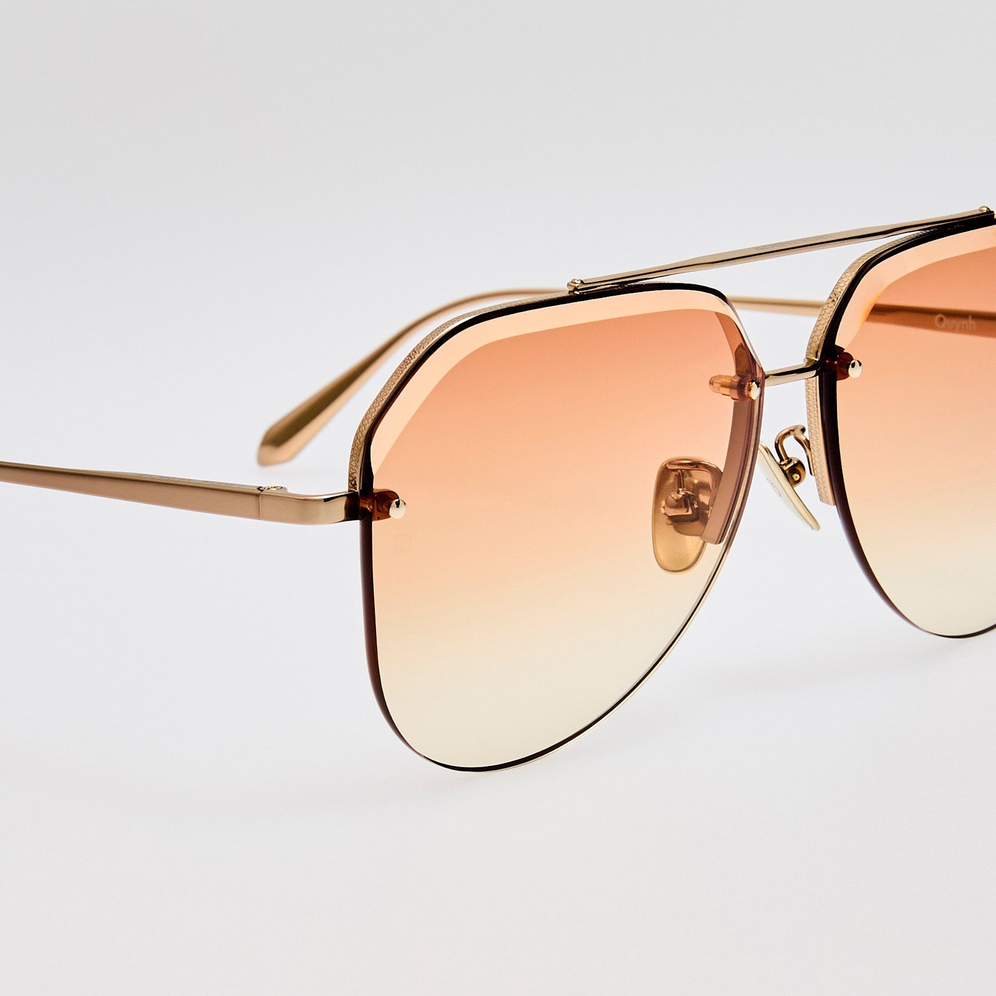 Quynh Sunglasses in 22K Gold and Camel