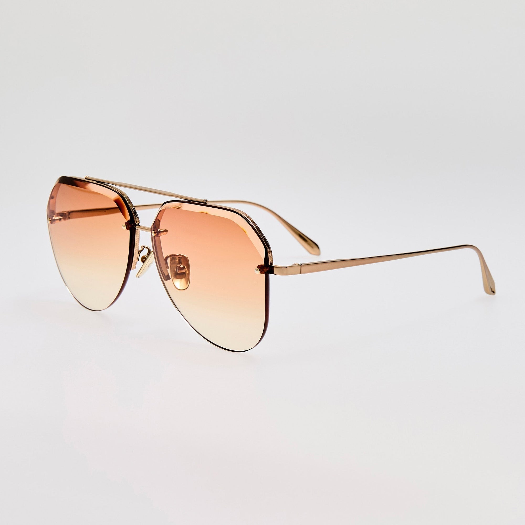 Quynh Sunglasses in 22K Gold and Camel