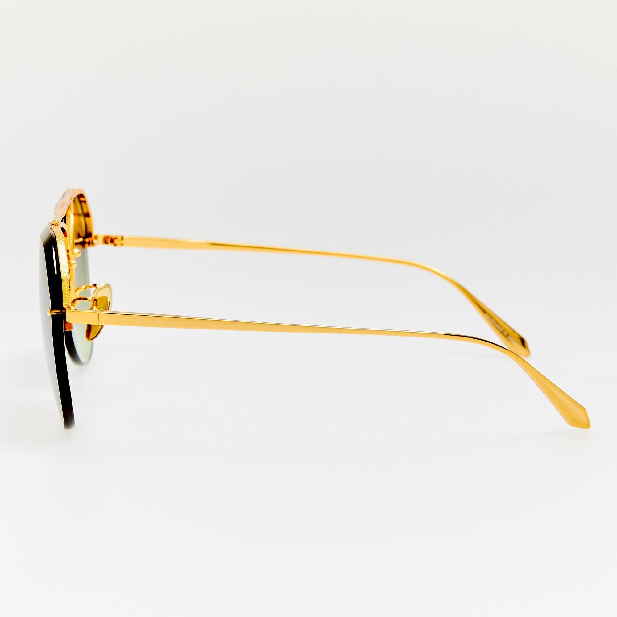 Quynh Sunglasses in 22K Gold and Green