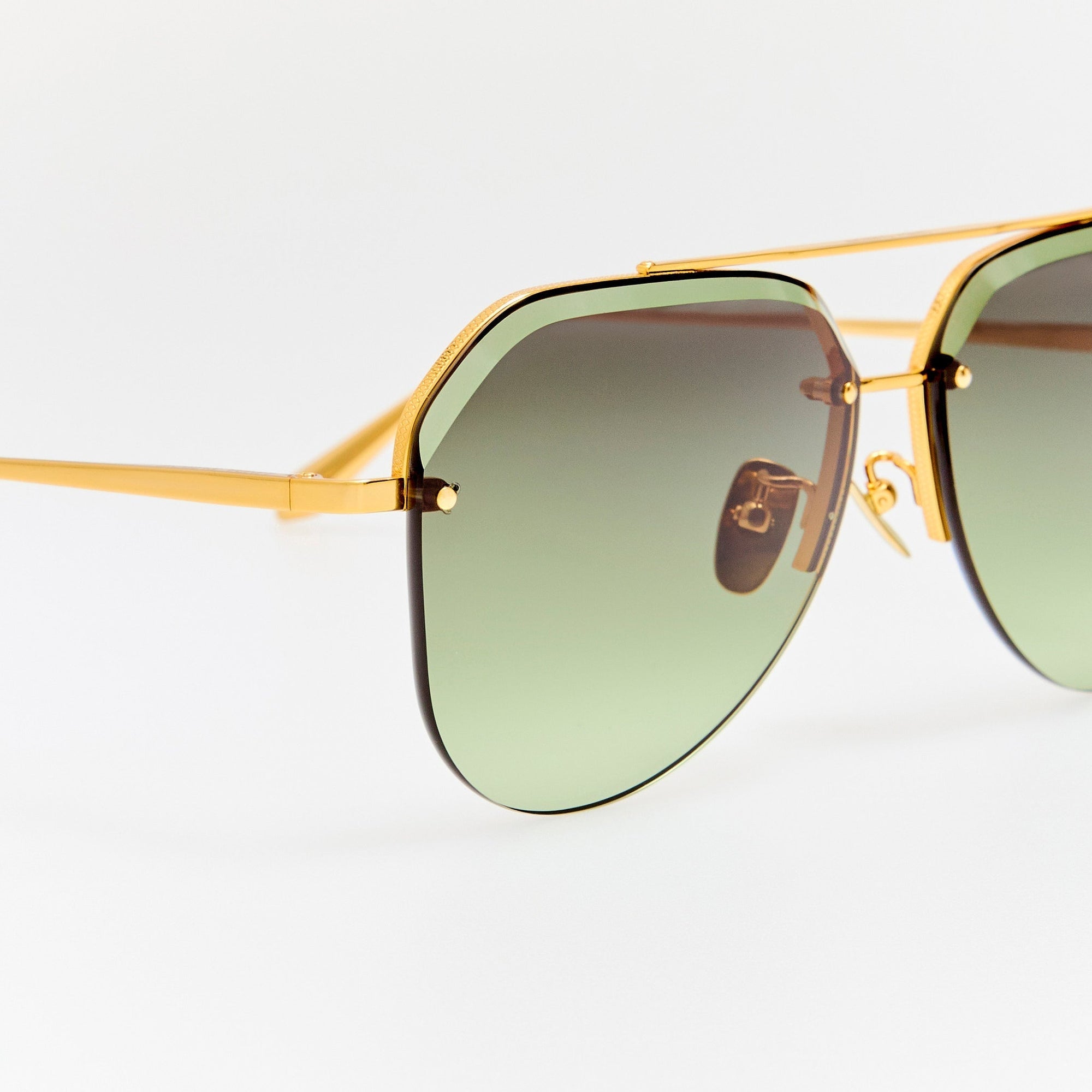 Quynh Sunglasses in 22K Gold and Green