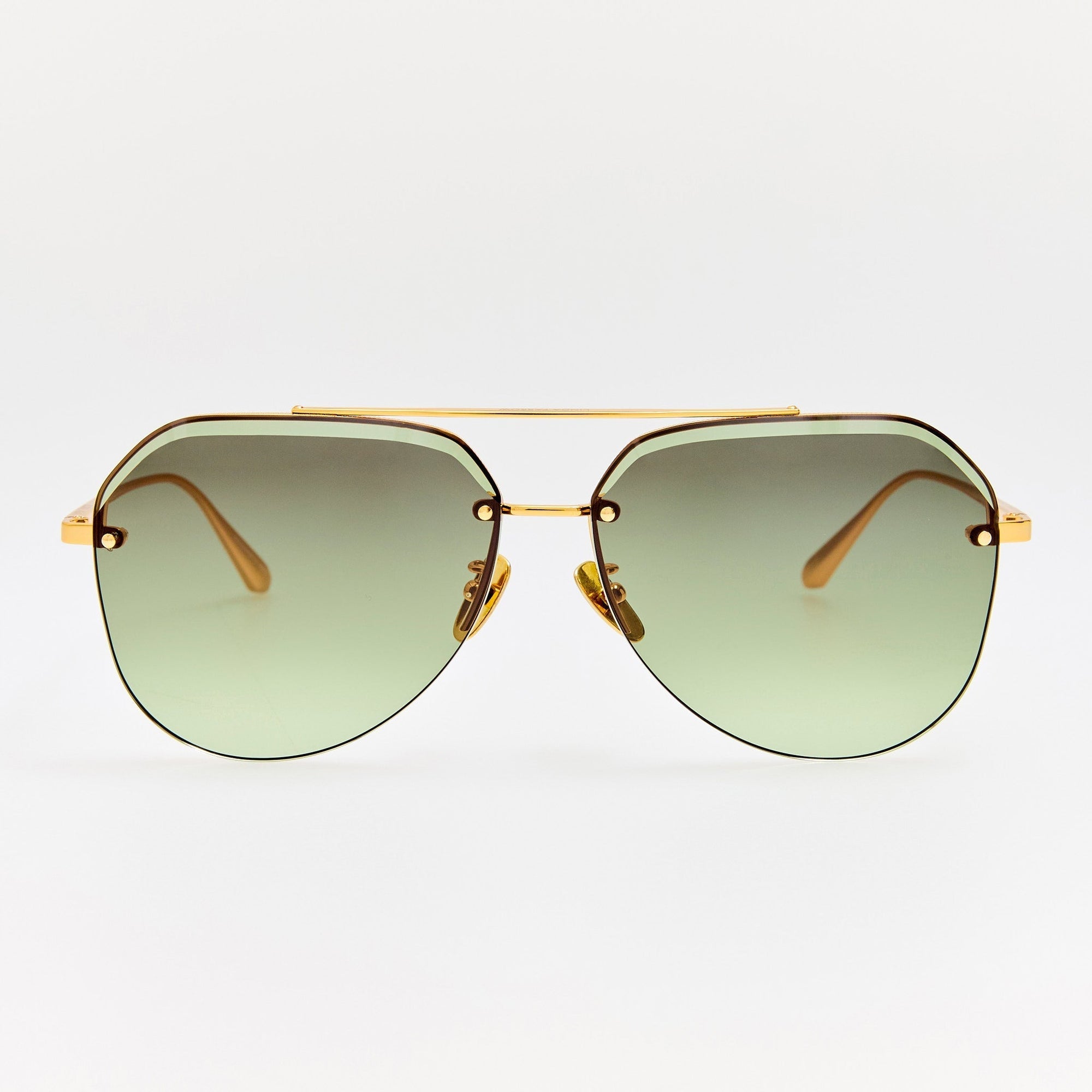 Quynh Sunglasses in 22K Gold and Green