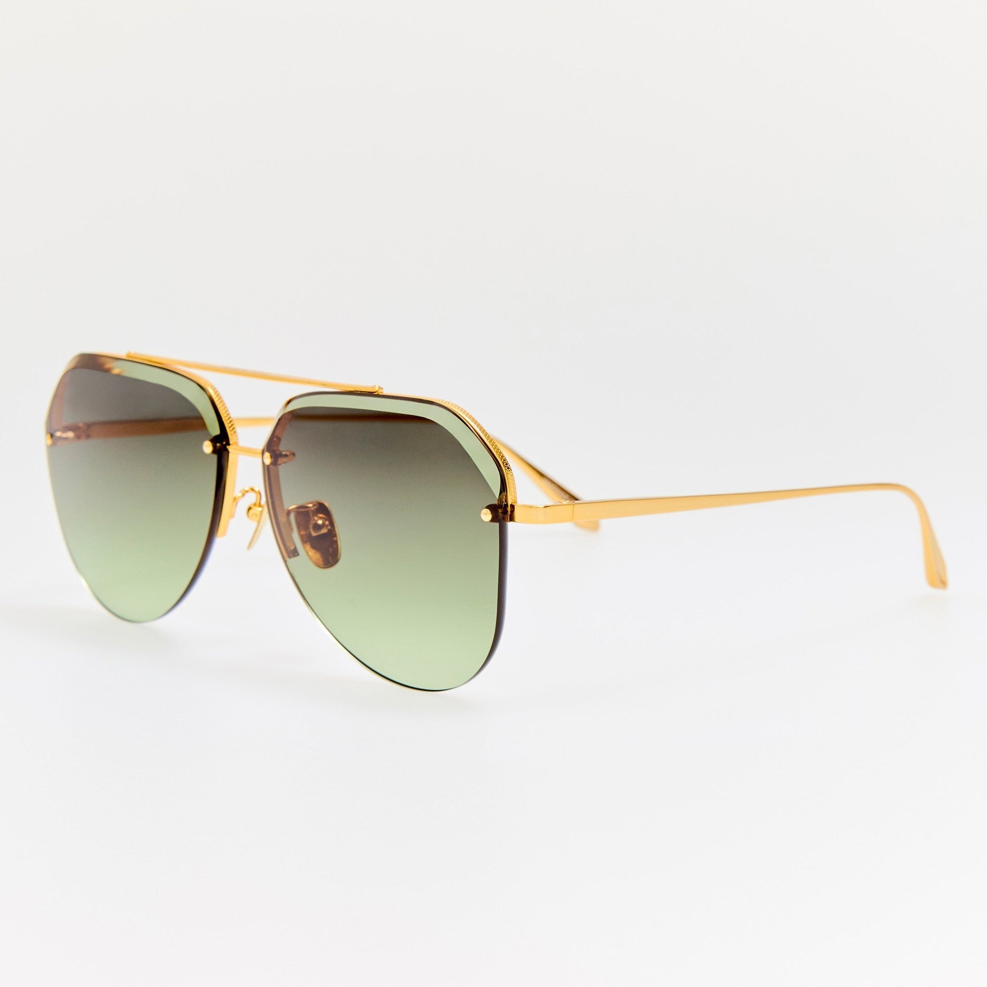 Quynh Sunglasses in 22K Gold and Green