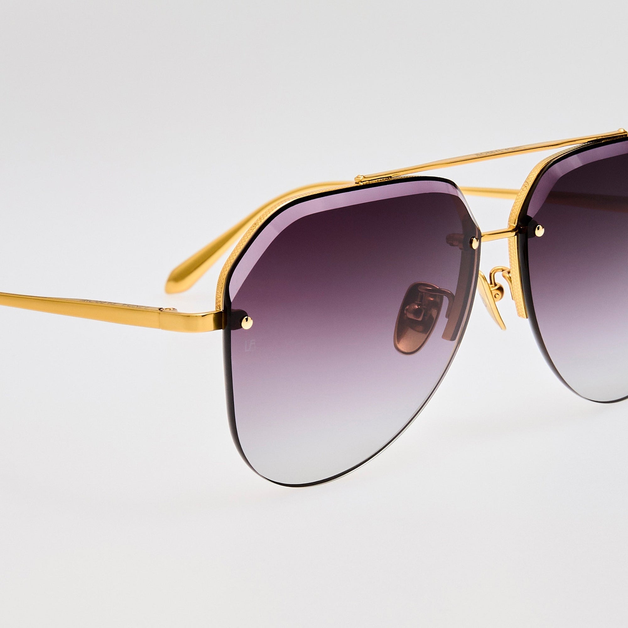 Quynh Sunglasses in 22K Gold and Grey