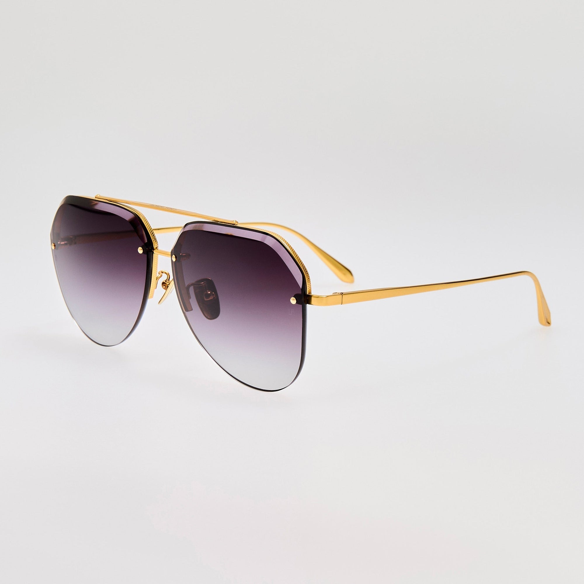 Quynh Sunglasses in 22K Gold and Grey