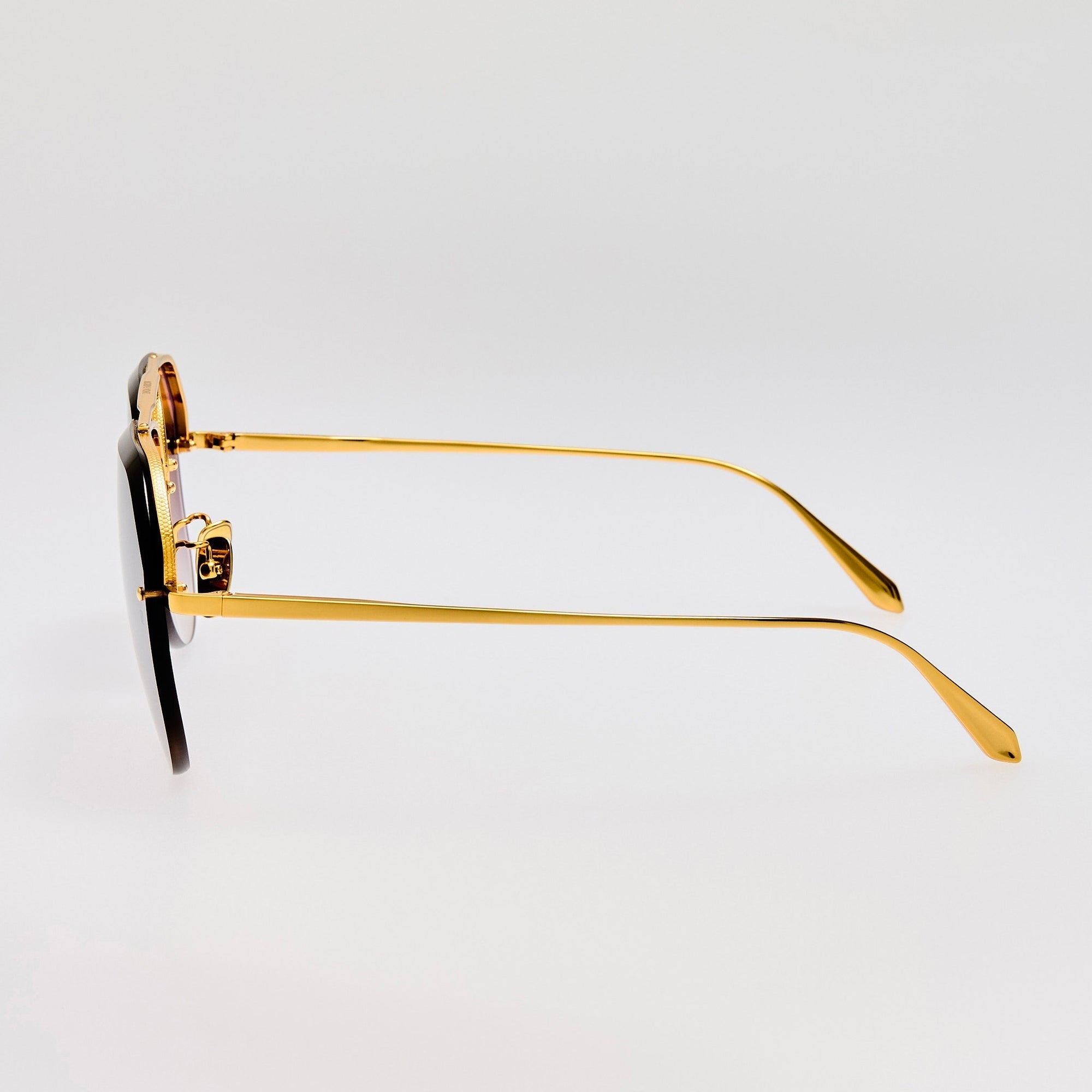 Quynh Sunglasses in 22K Gold and Grey