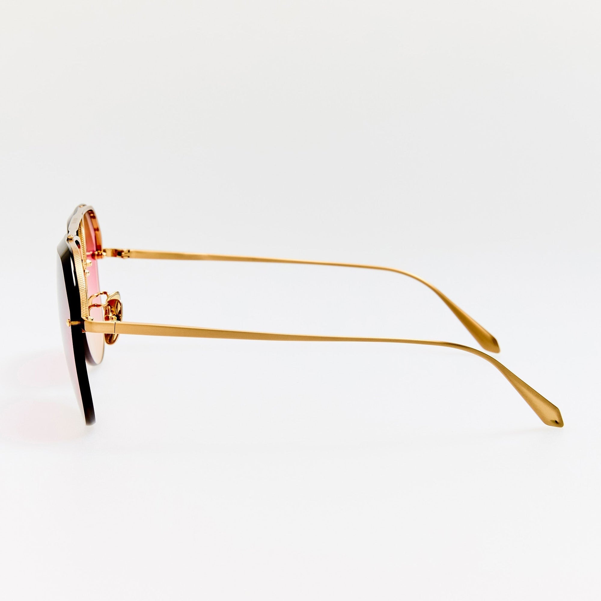 Quynh Sunglasses in Matt Champagne and Pink