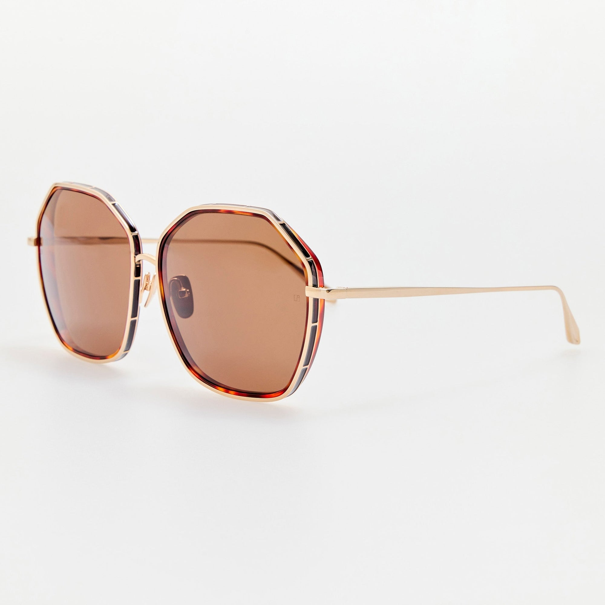 Rowe Sunglasses in 22K Gold and Brown