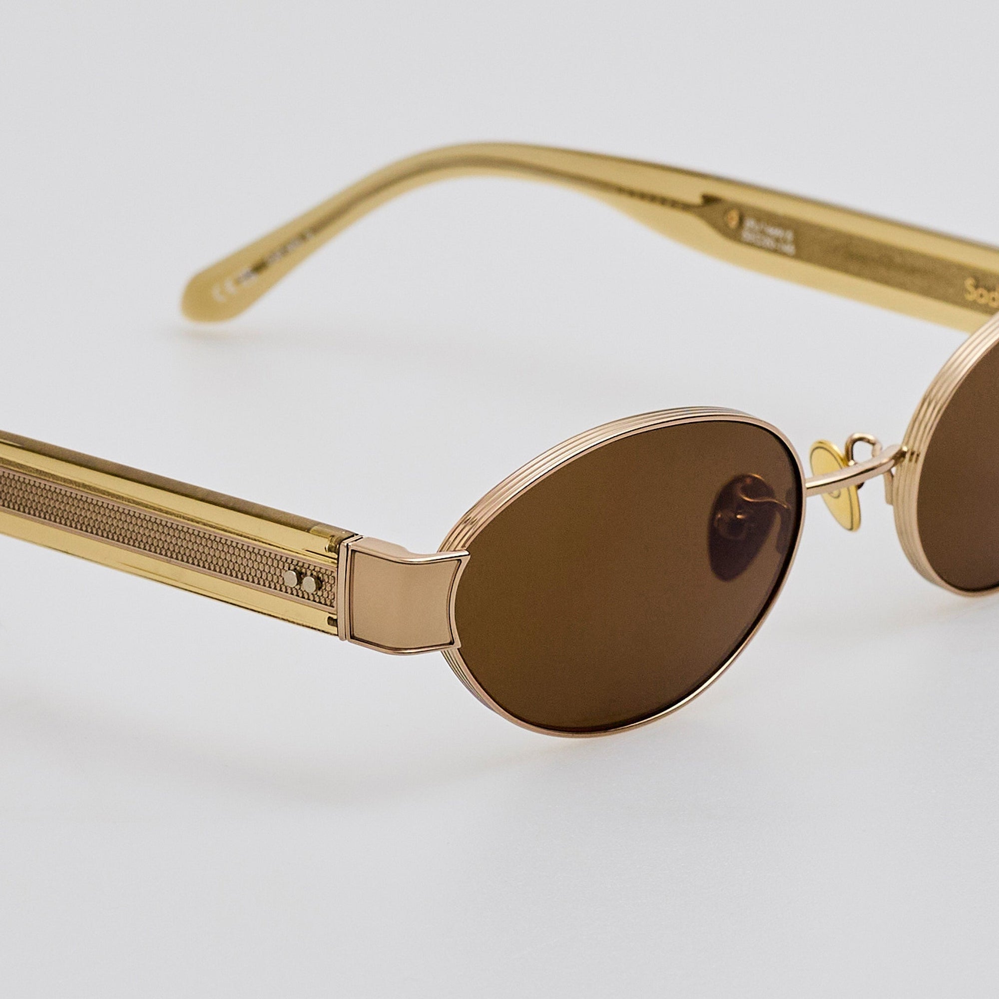 Sadie Sunglasses in 22K Gold and Khaki
