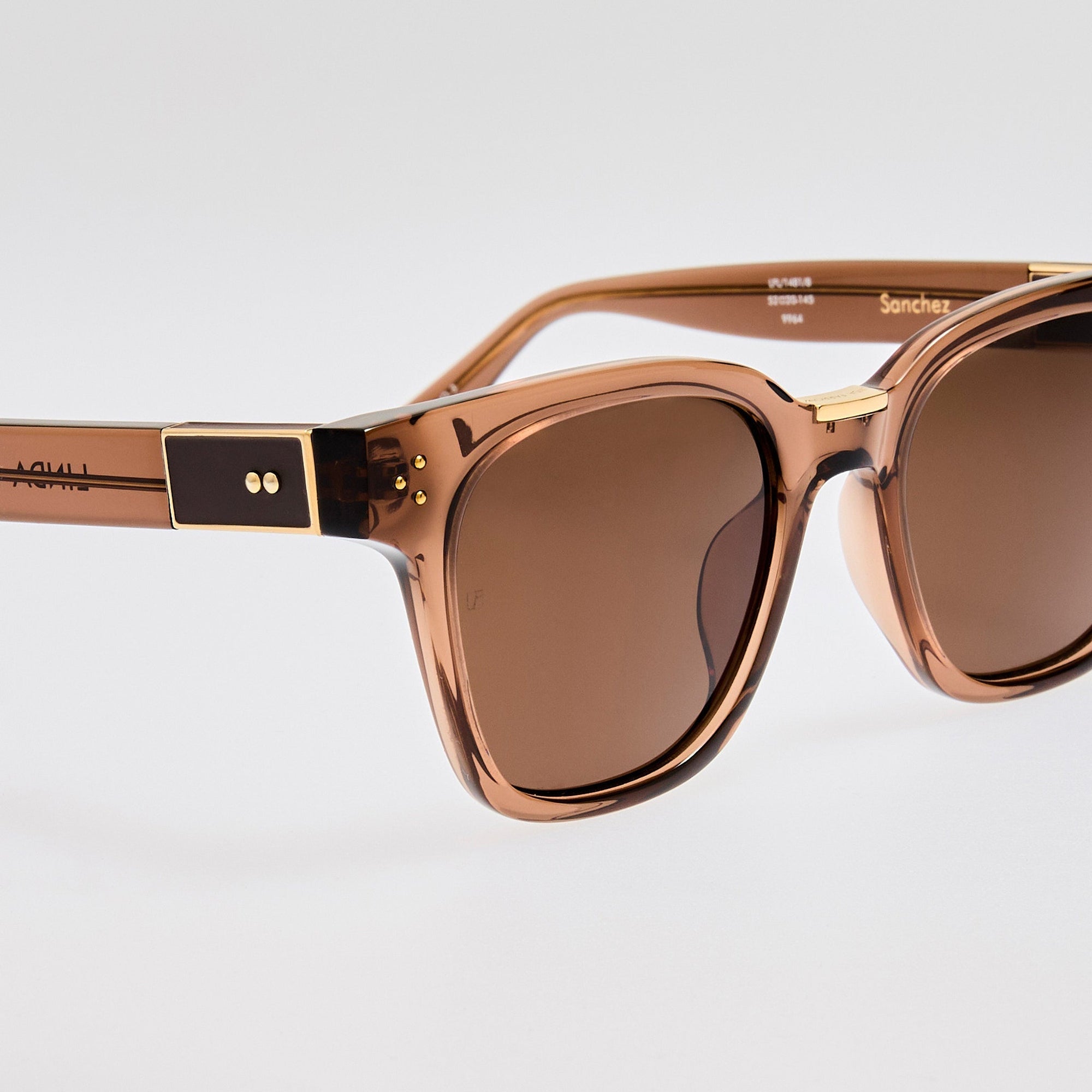 Sanchez Sunglasses in 22K Gold and Brown