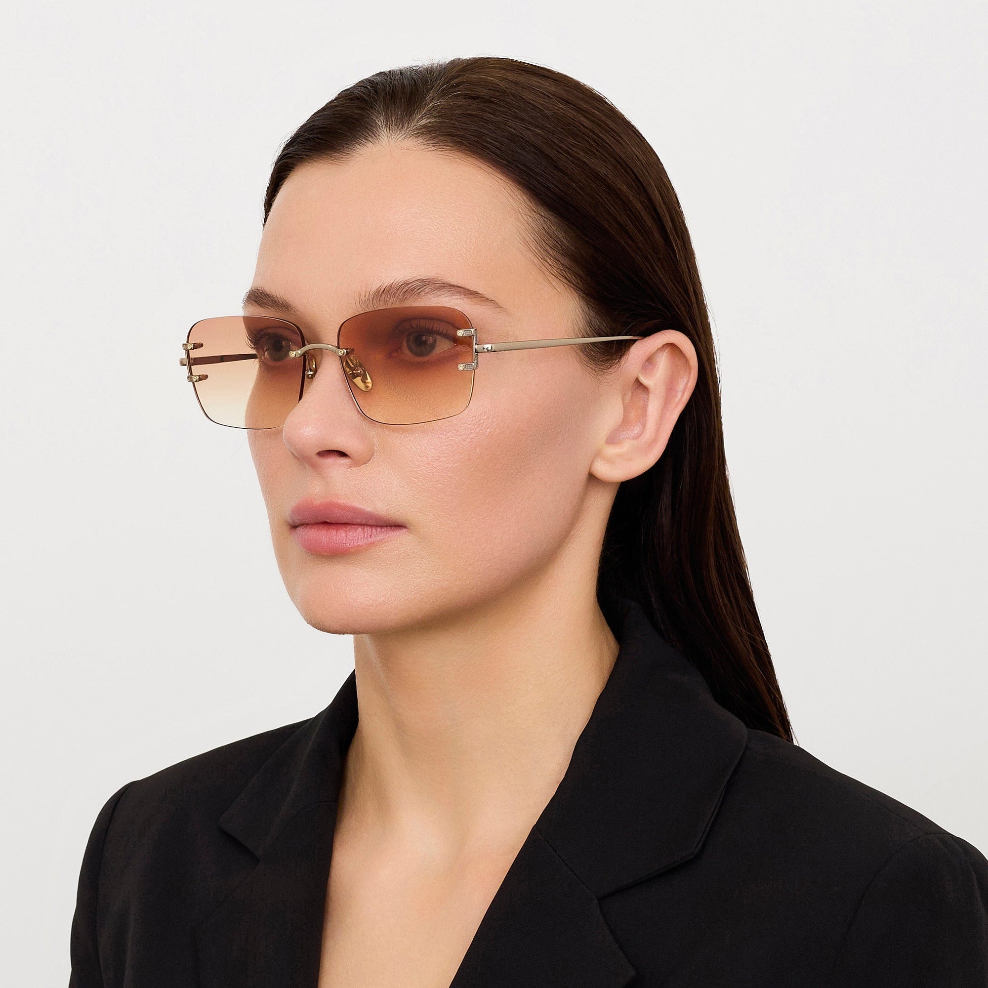 Sasha Sunglasses in 22K Gold and Camel