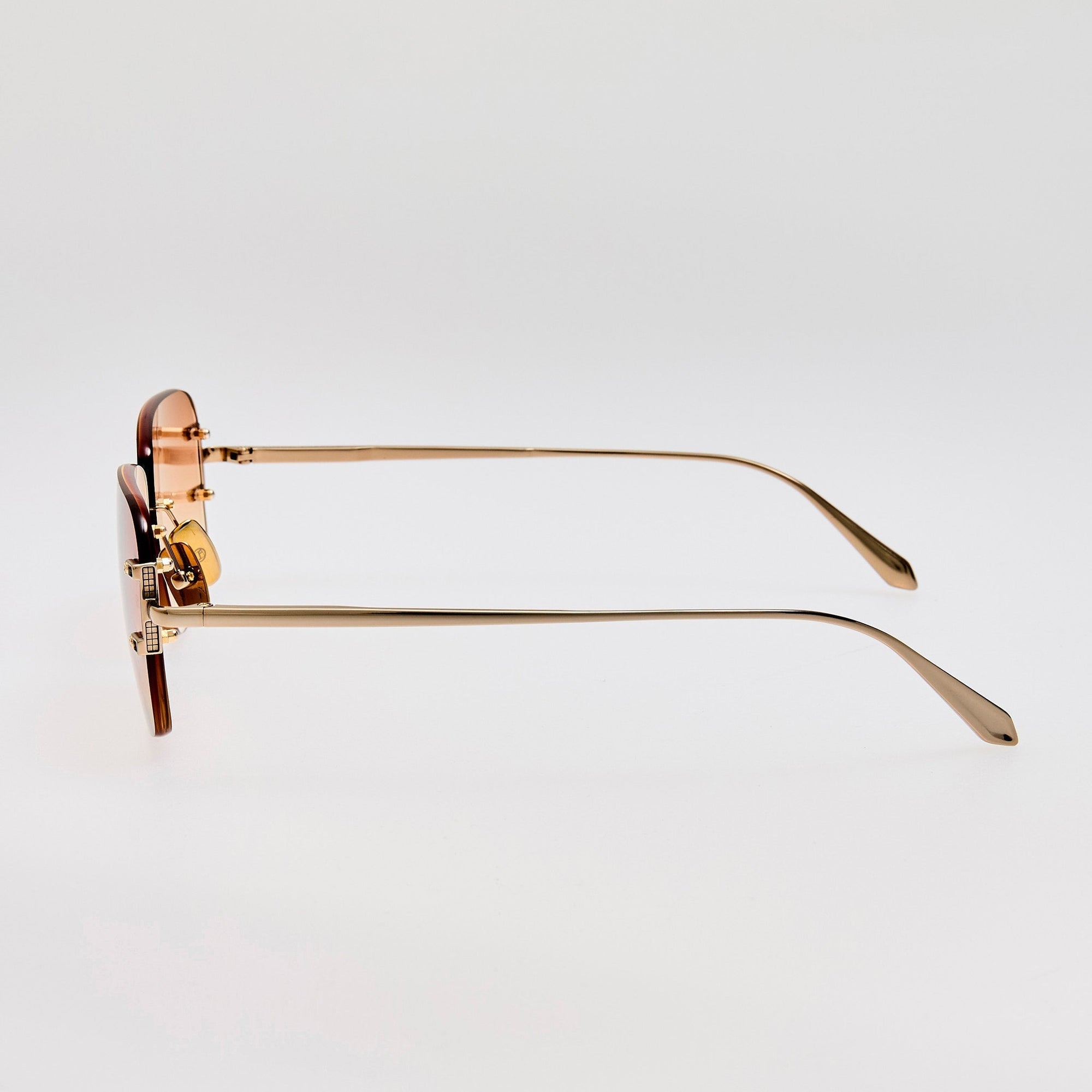 Sasha Sunglasses in 22K Gold and Camel