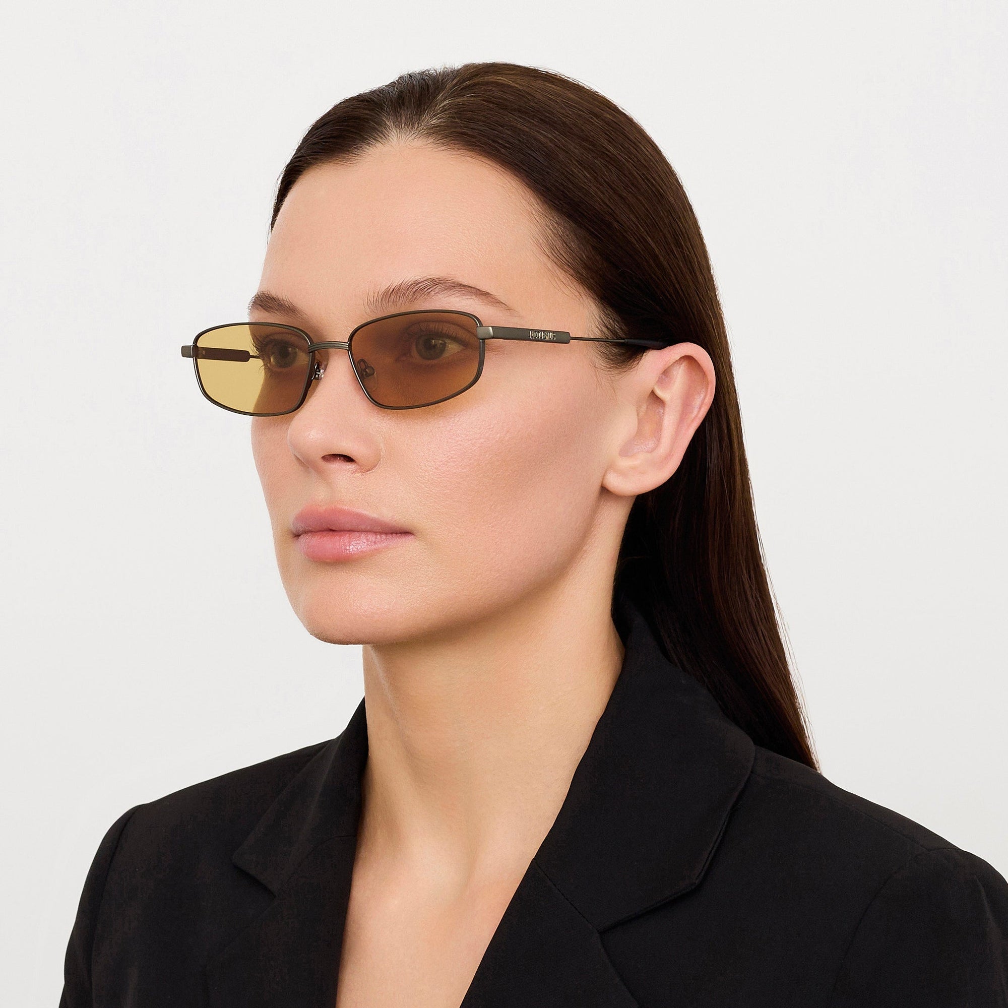 Sera Sunglasses in Matt Putty and Amber