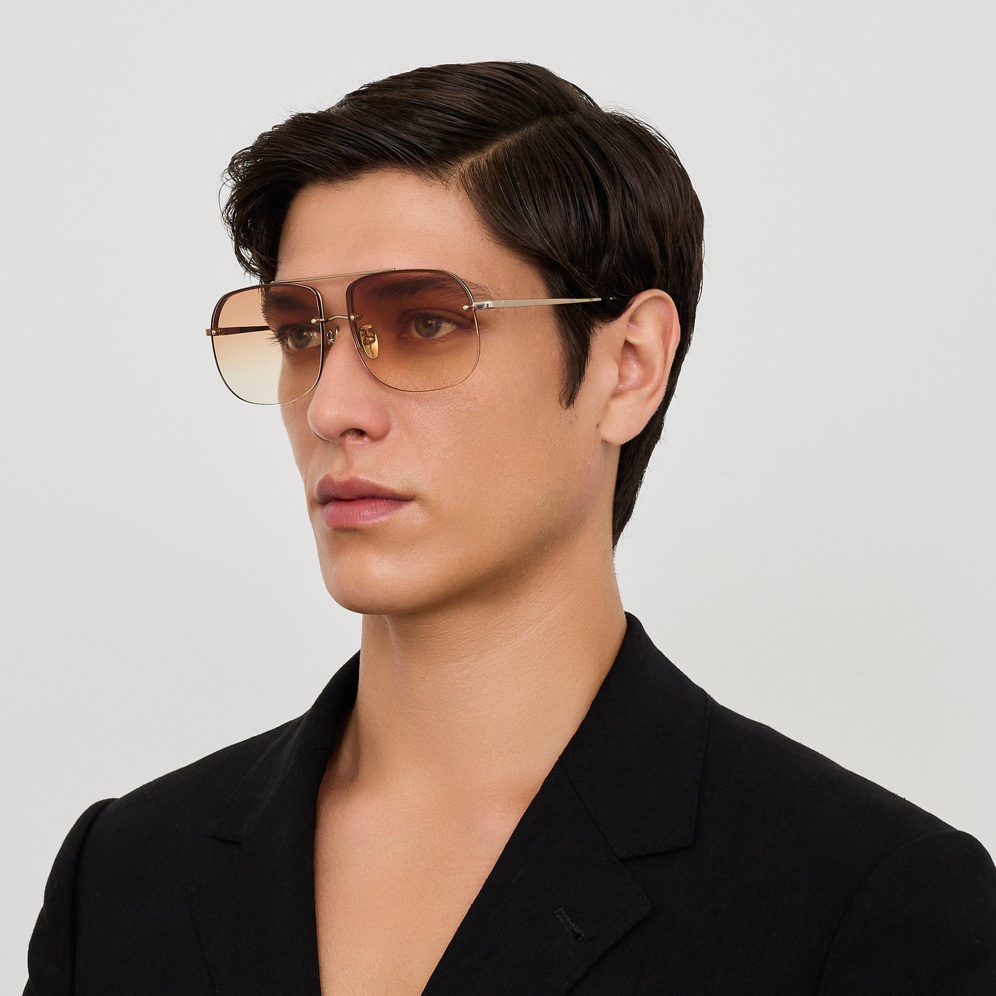 Seren Sunglasses in 18k Rose Gold and Camel