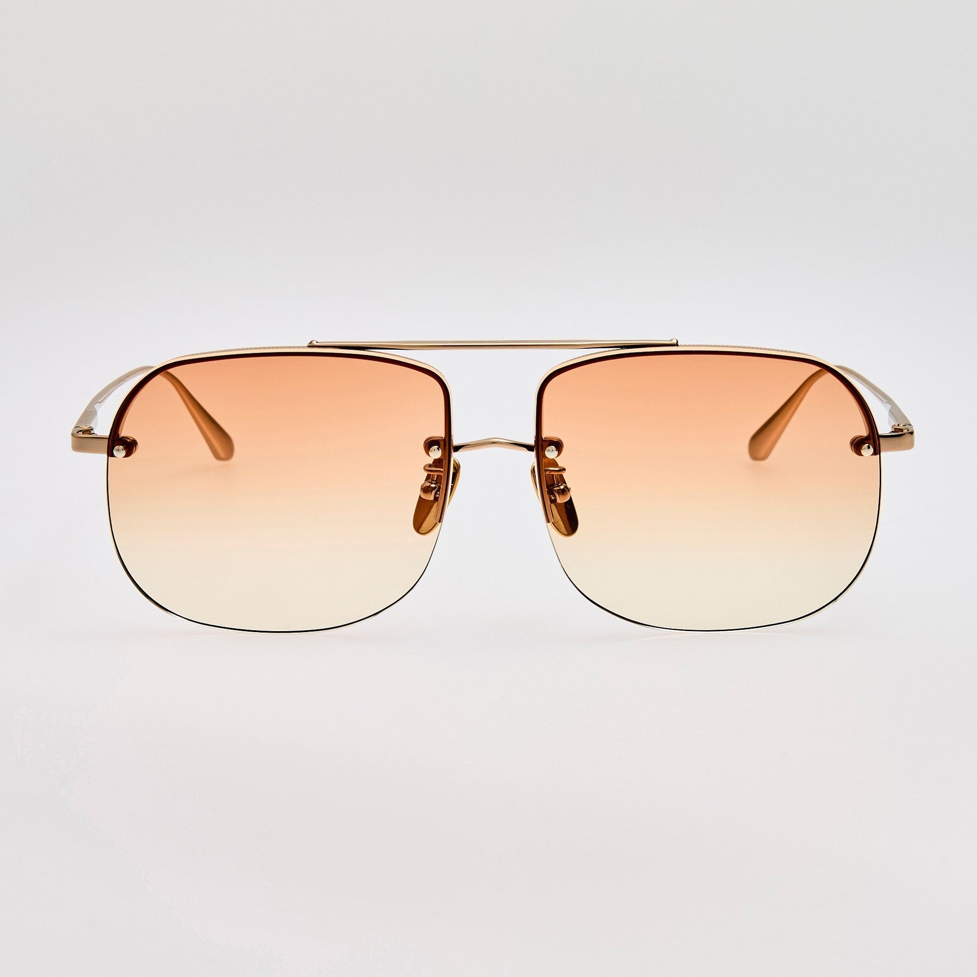 Seren Sunglasses in 18k Rose Gold and Camel