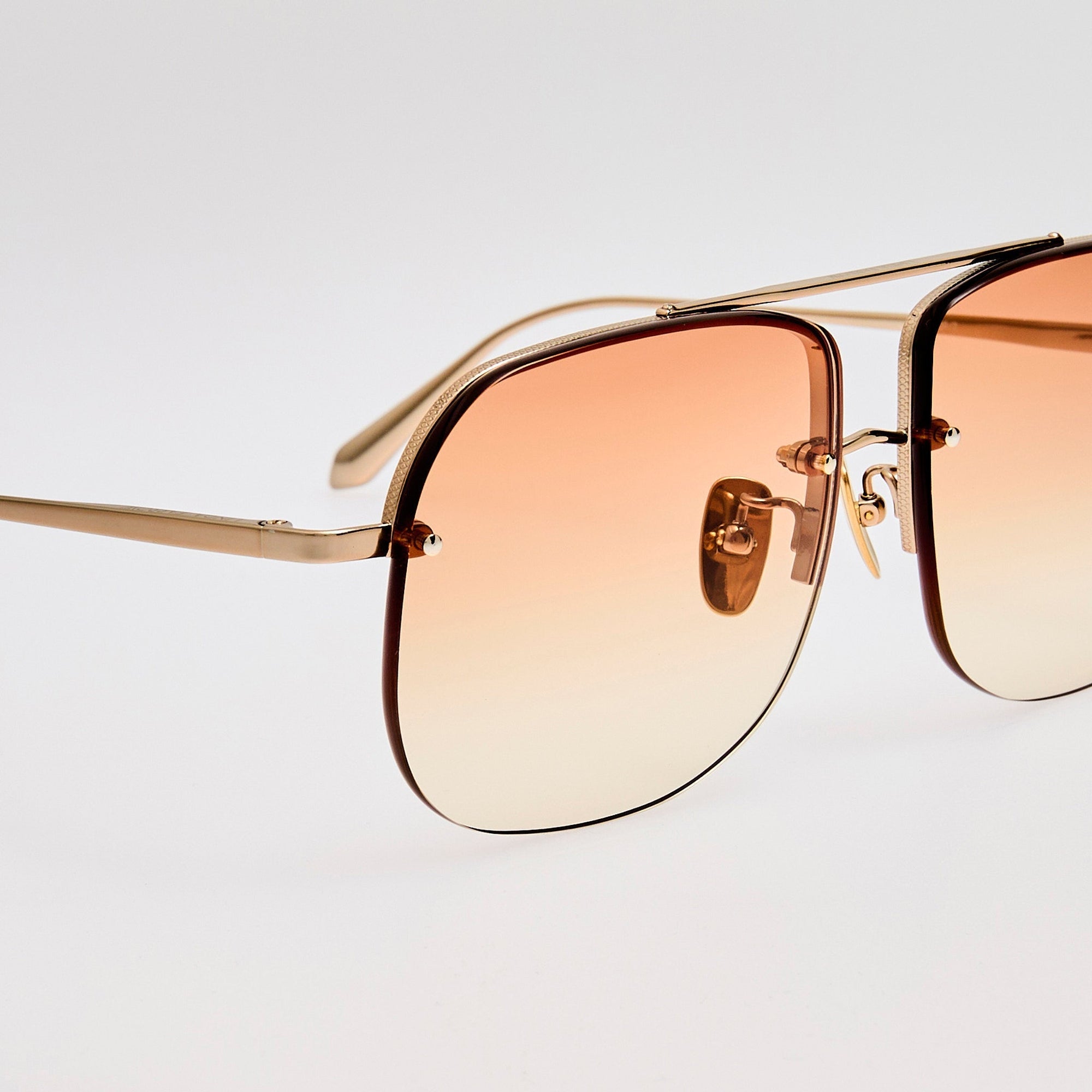 Seren Sunglasses in 18k Rose Gold and Camel