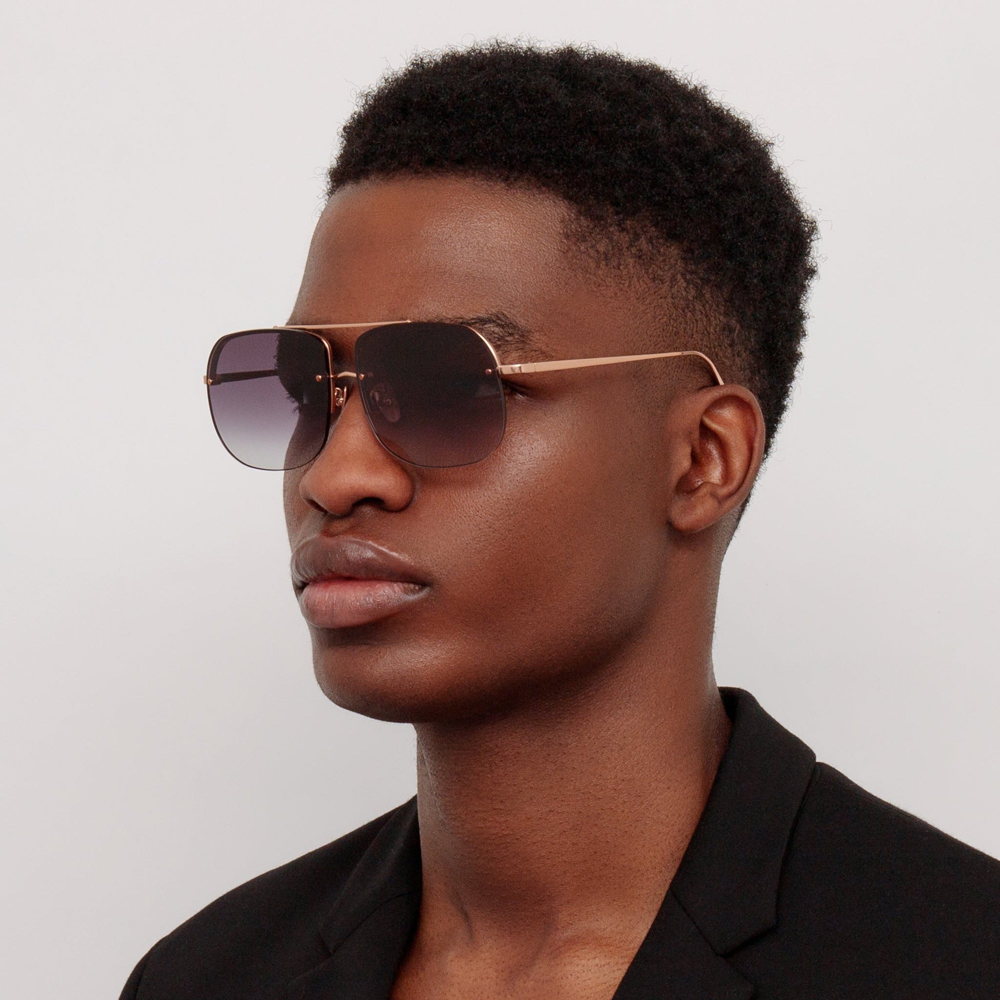 Seren Sunglasses in 18k Rose Gold and Grey
