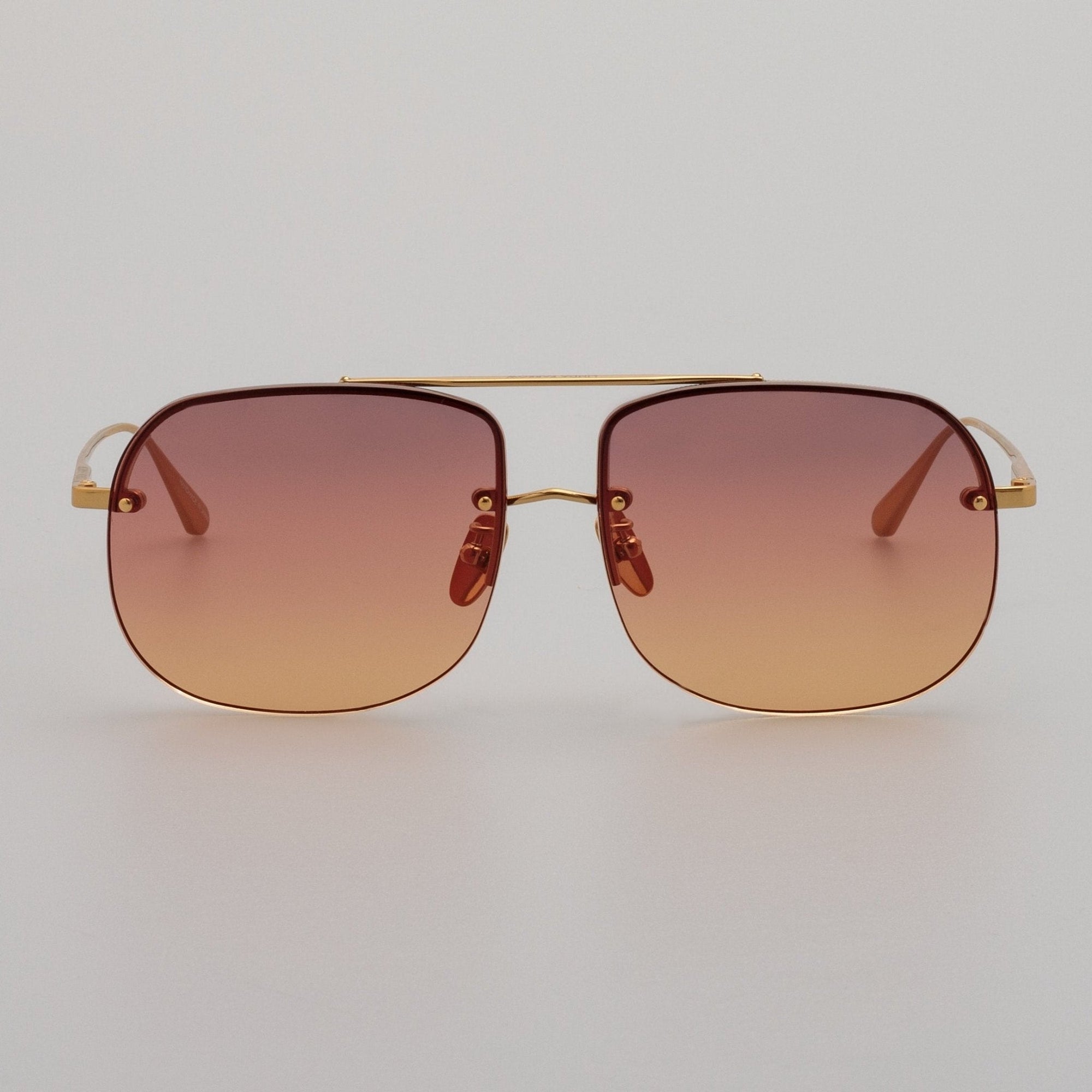 Seren Sunglasses in 22k Gold and Sunset Orange