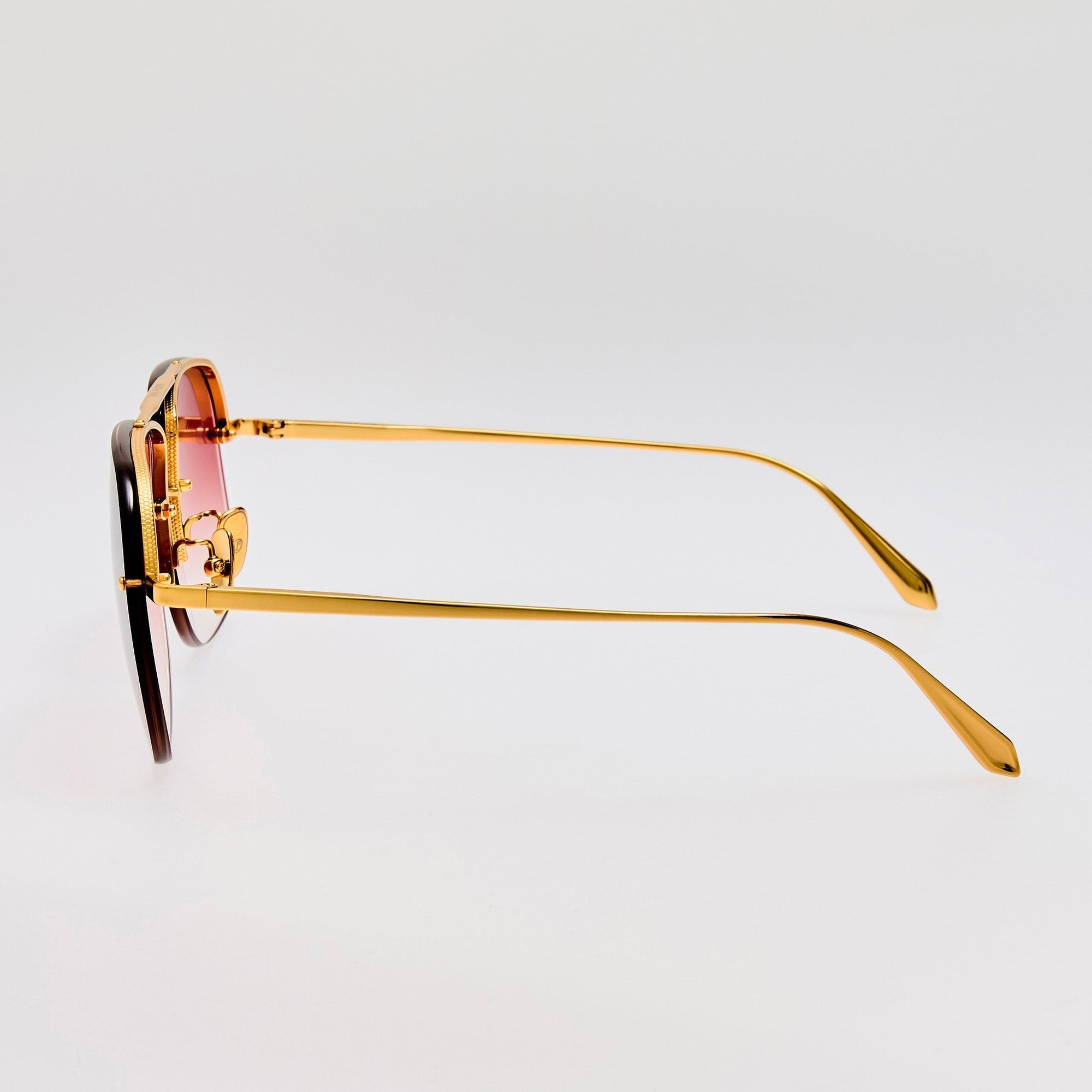 Seren Sunglasses in Red and 22k Gold
