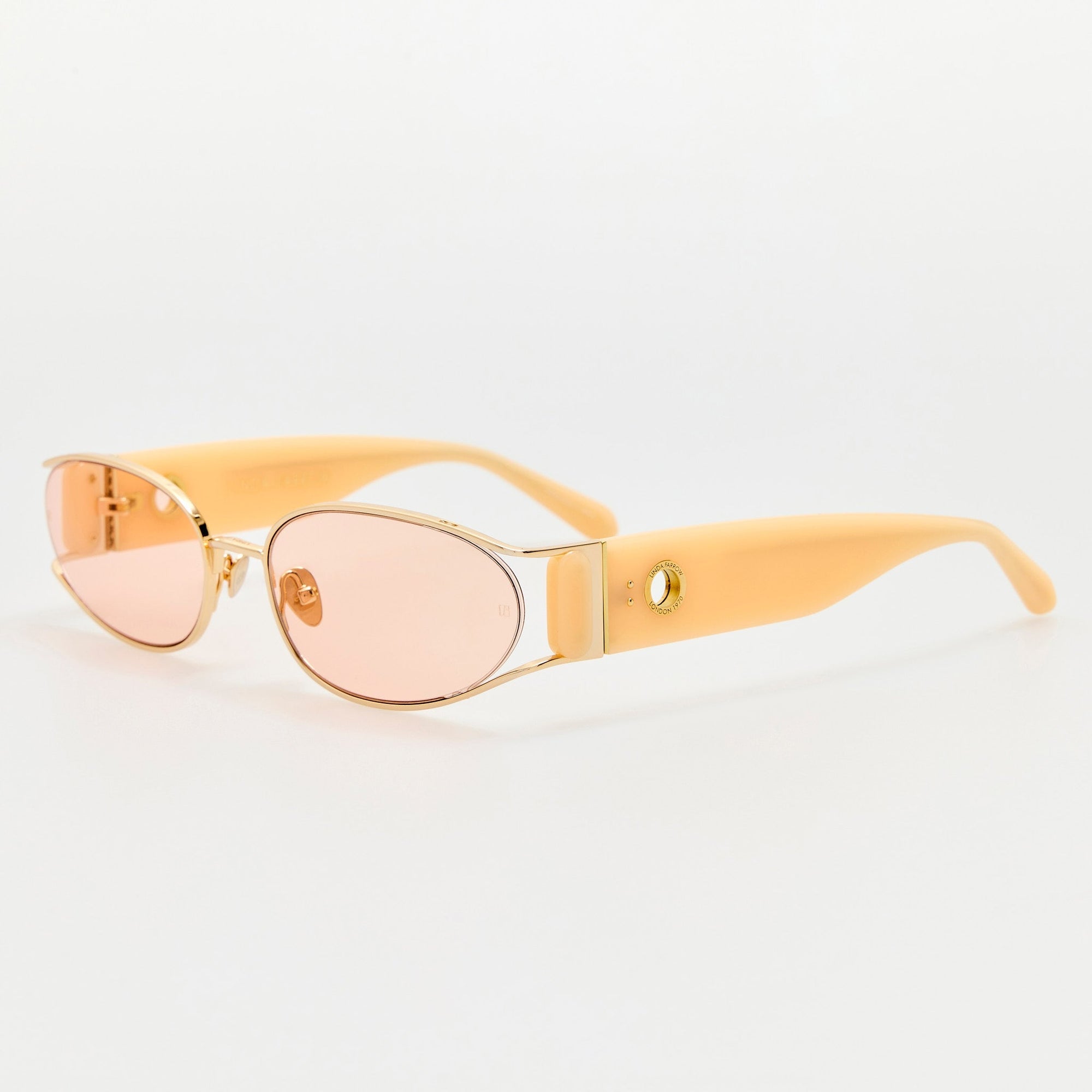 Shelby Sunglasses in 22K Gold and Peach