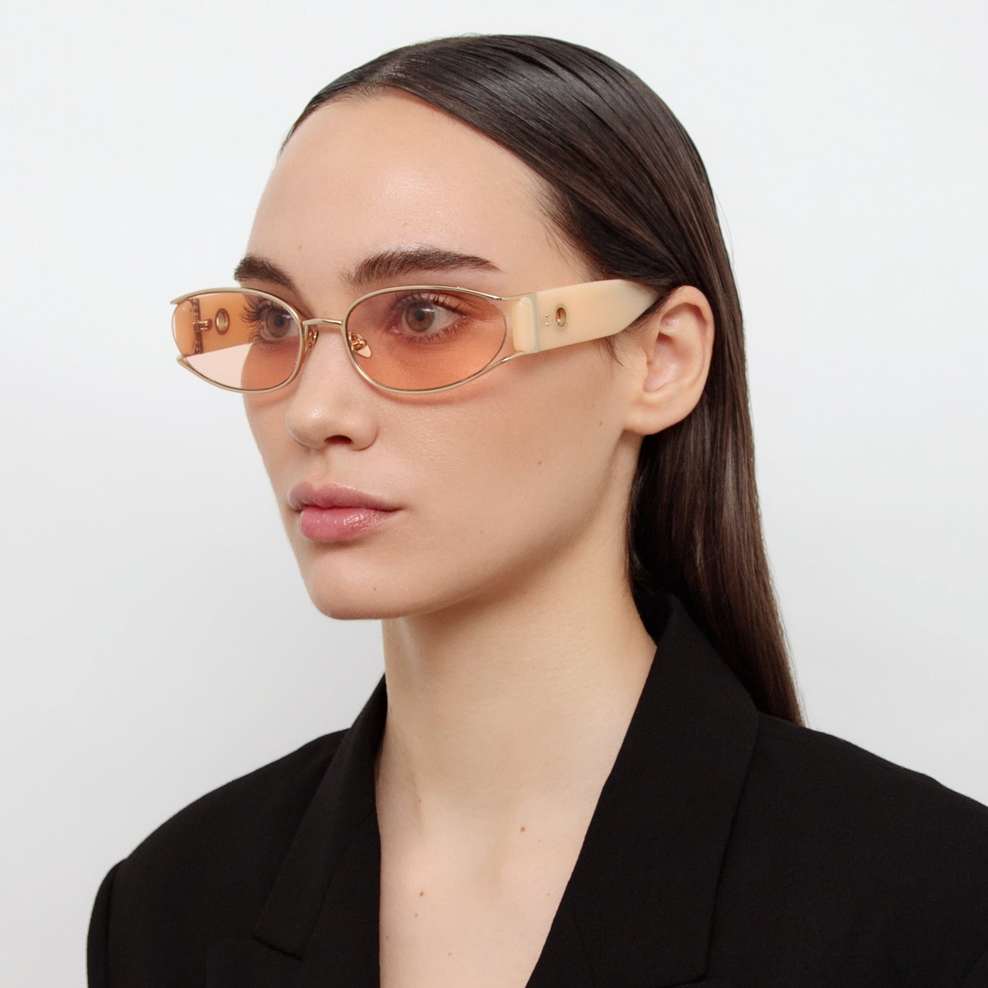 Shelby Sunglasses in 22K Gold and Peach
