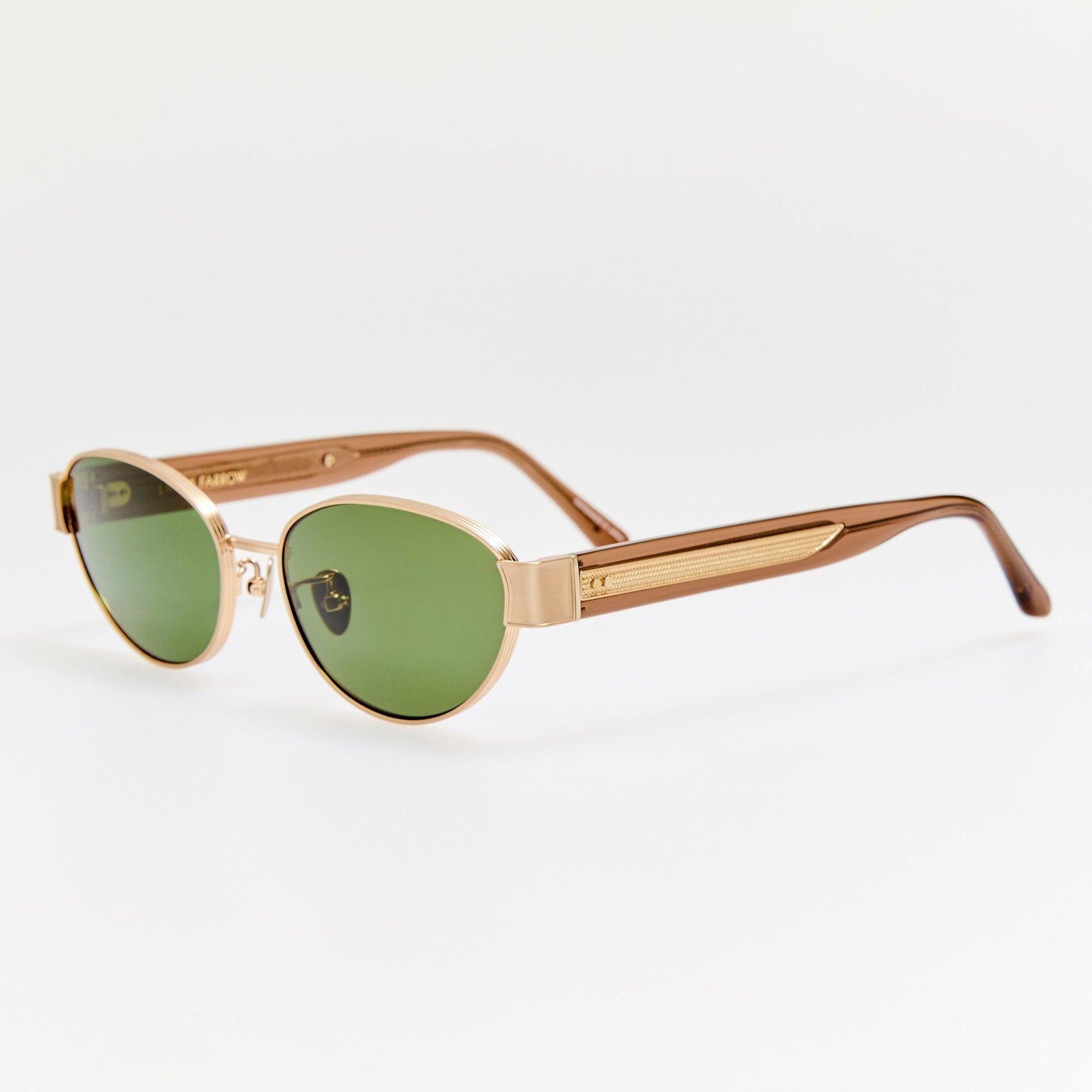Sheri Sunglasses in Matt Champagne and Green