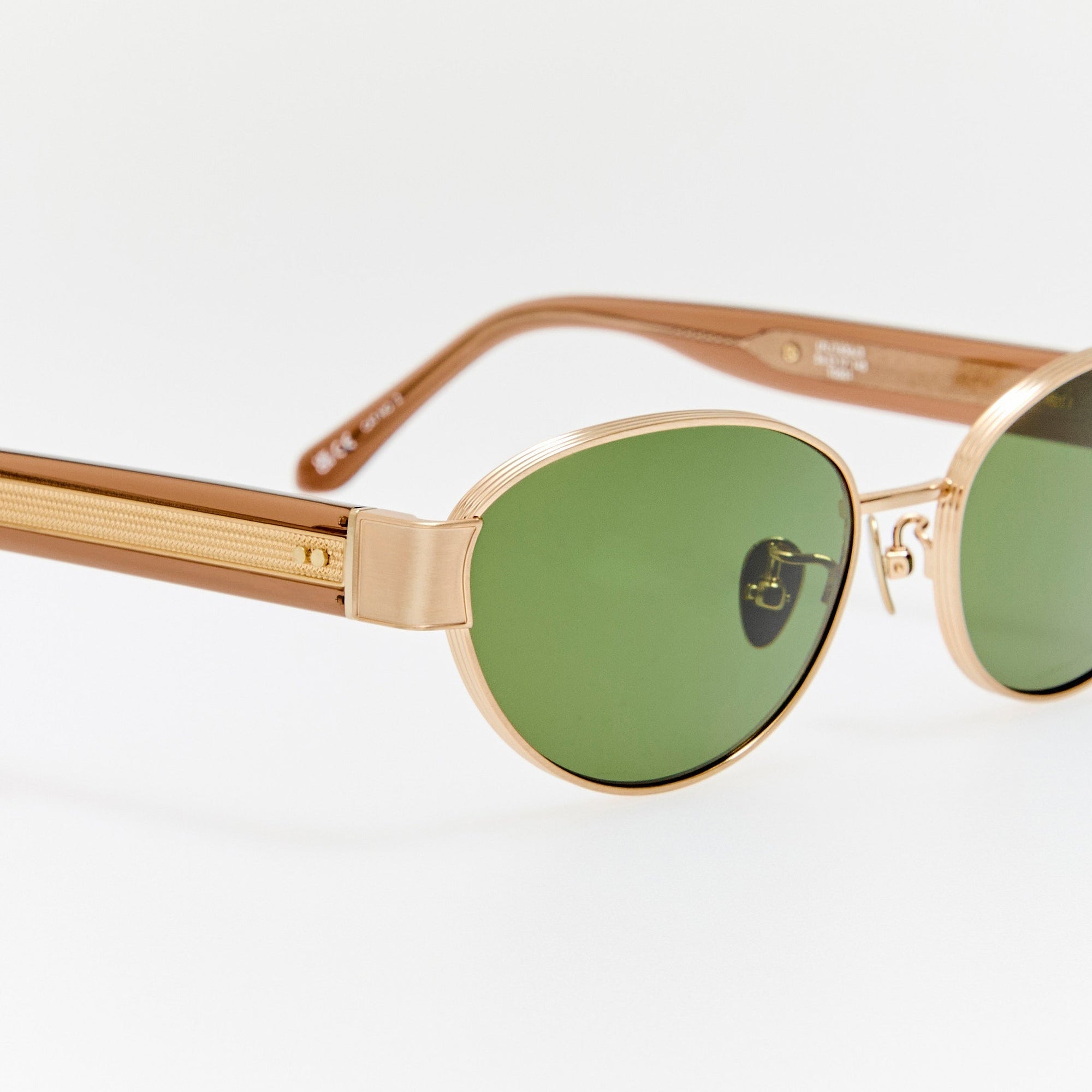 Sheri Sunglasses in Matt Champagne and Green