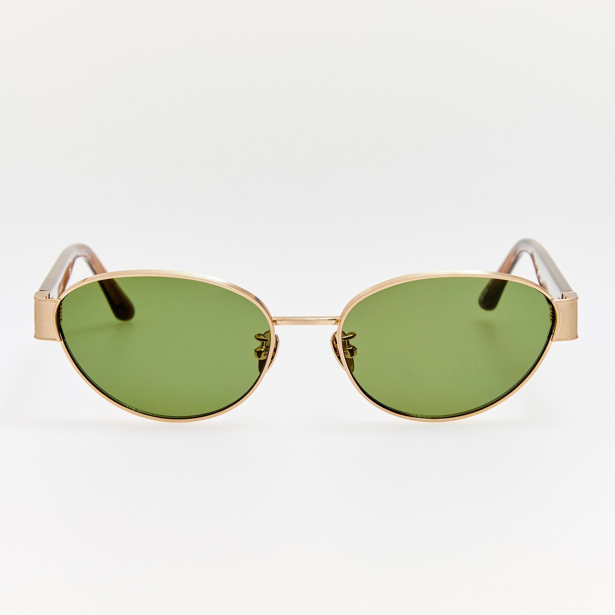Sheri Sunglasses in Matt Champagne and Green