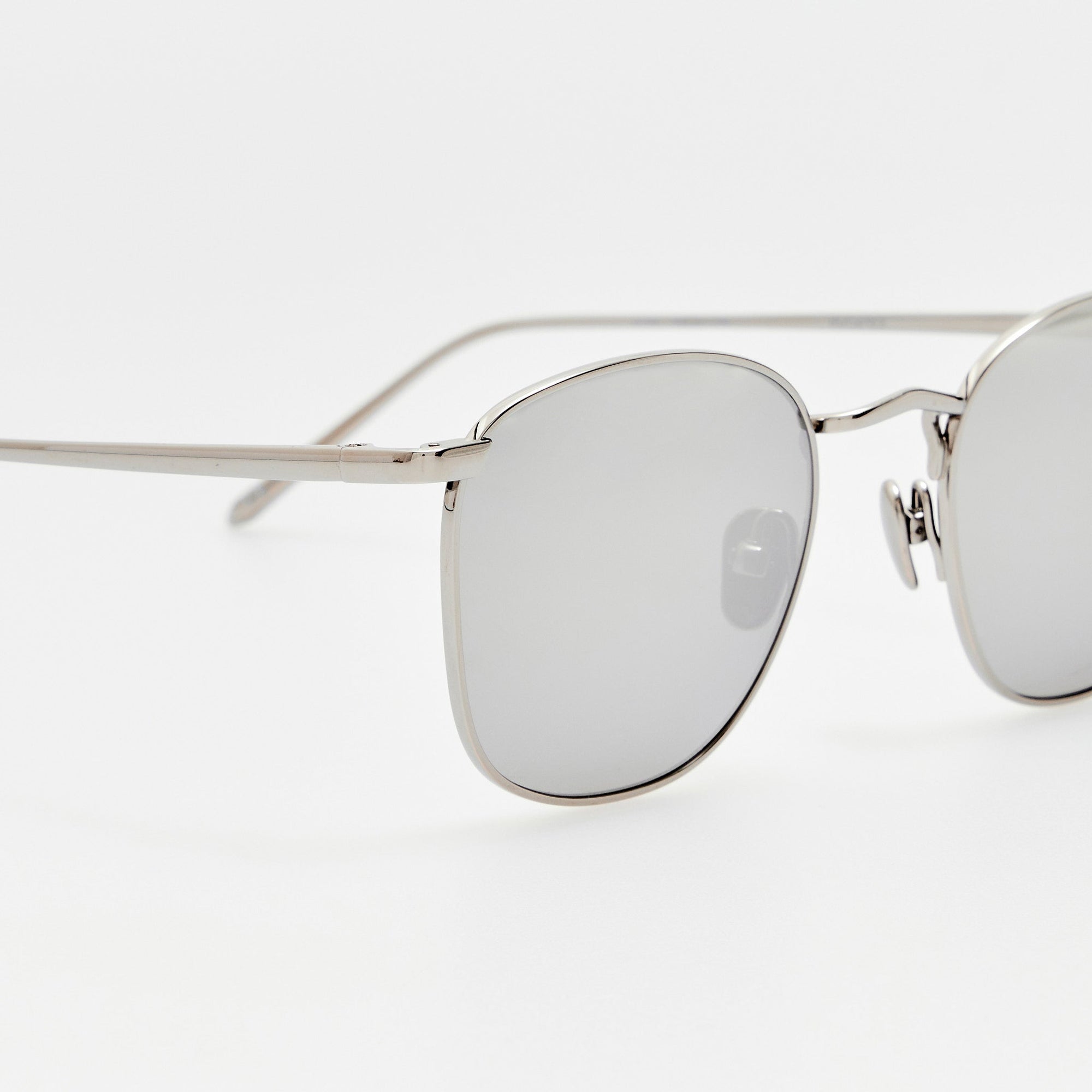 Simon Square Sunglasses in 22K White Gold and Platinum