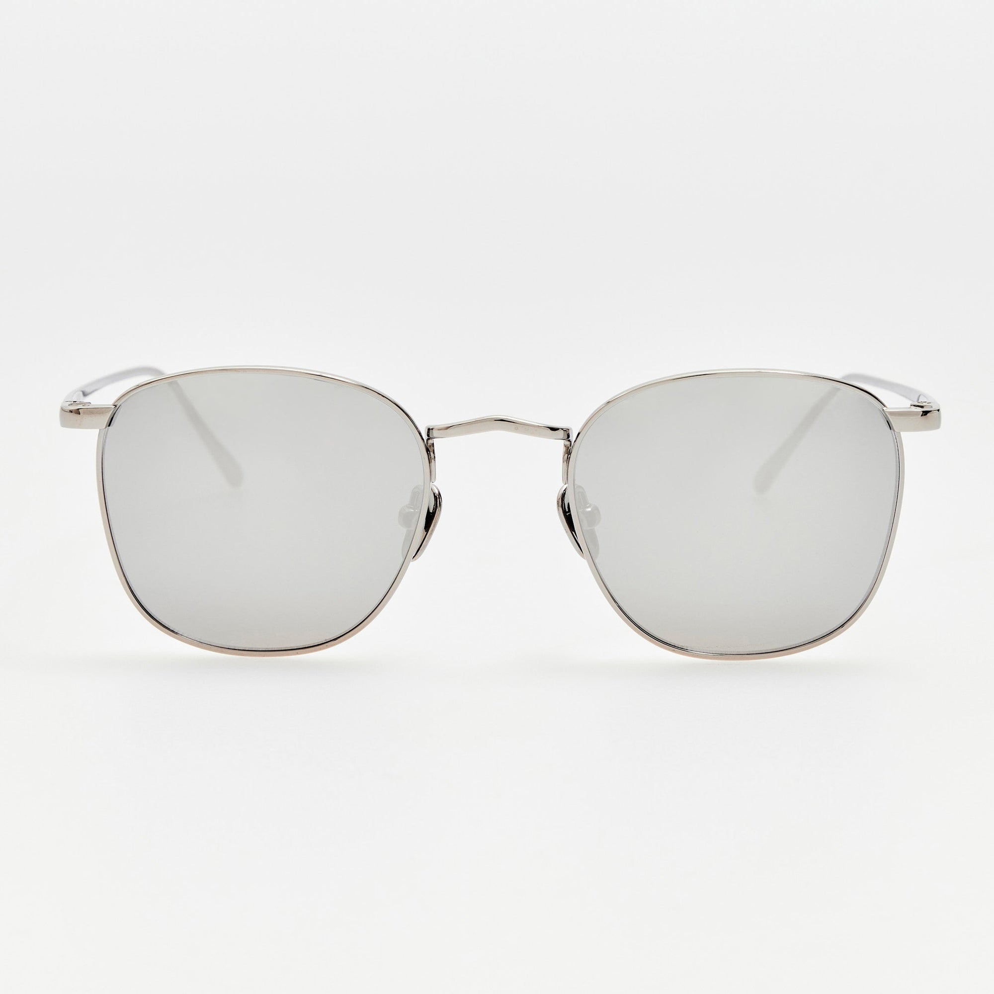 Simon Square Sunglasses in 22K White Gold and Platinum