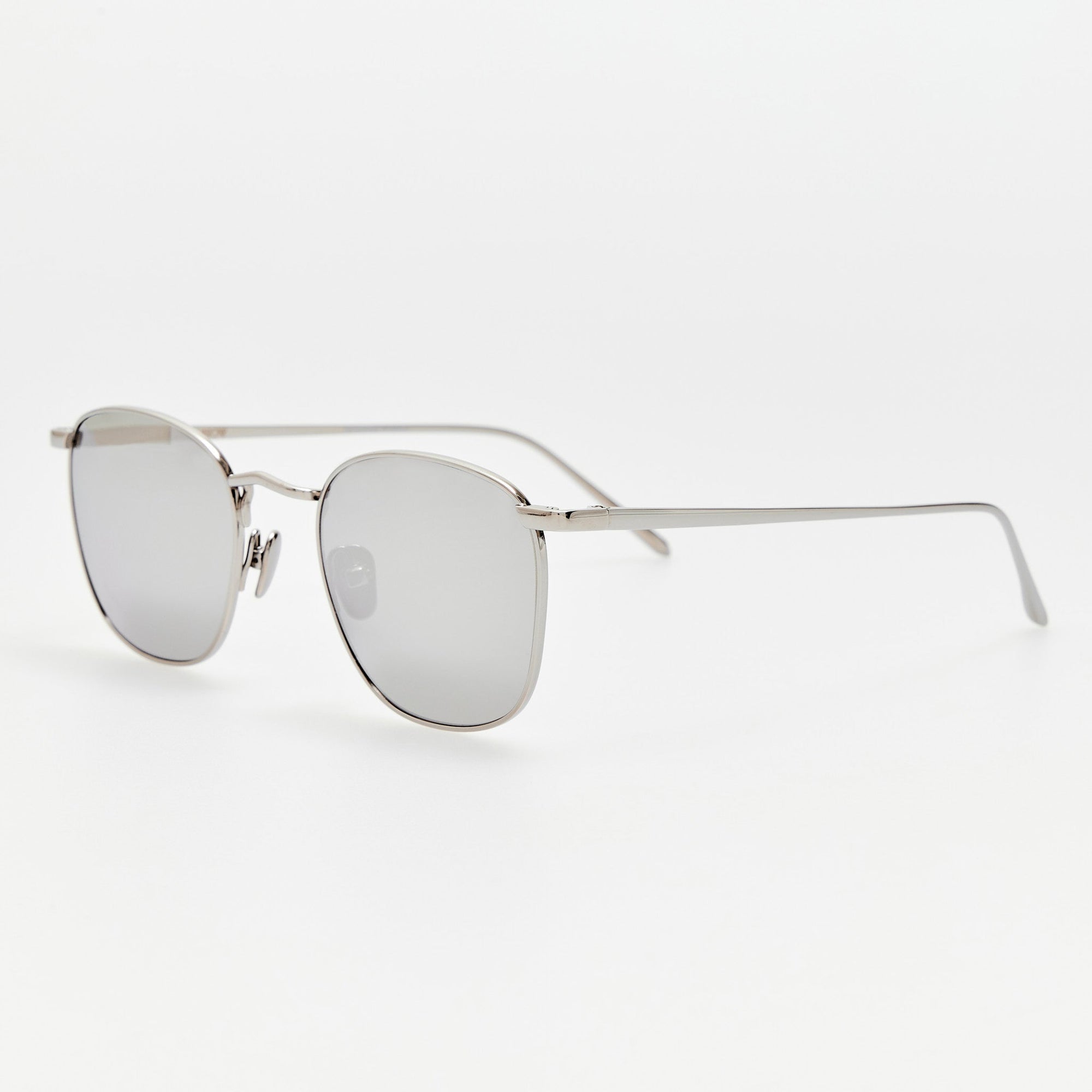 Simon Square Sunglasses in 22K White Gold and Platinum