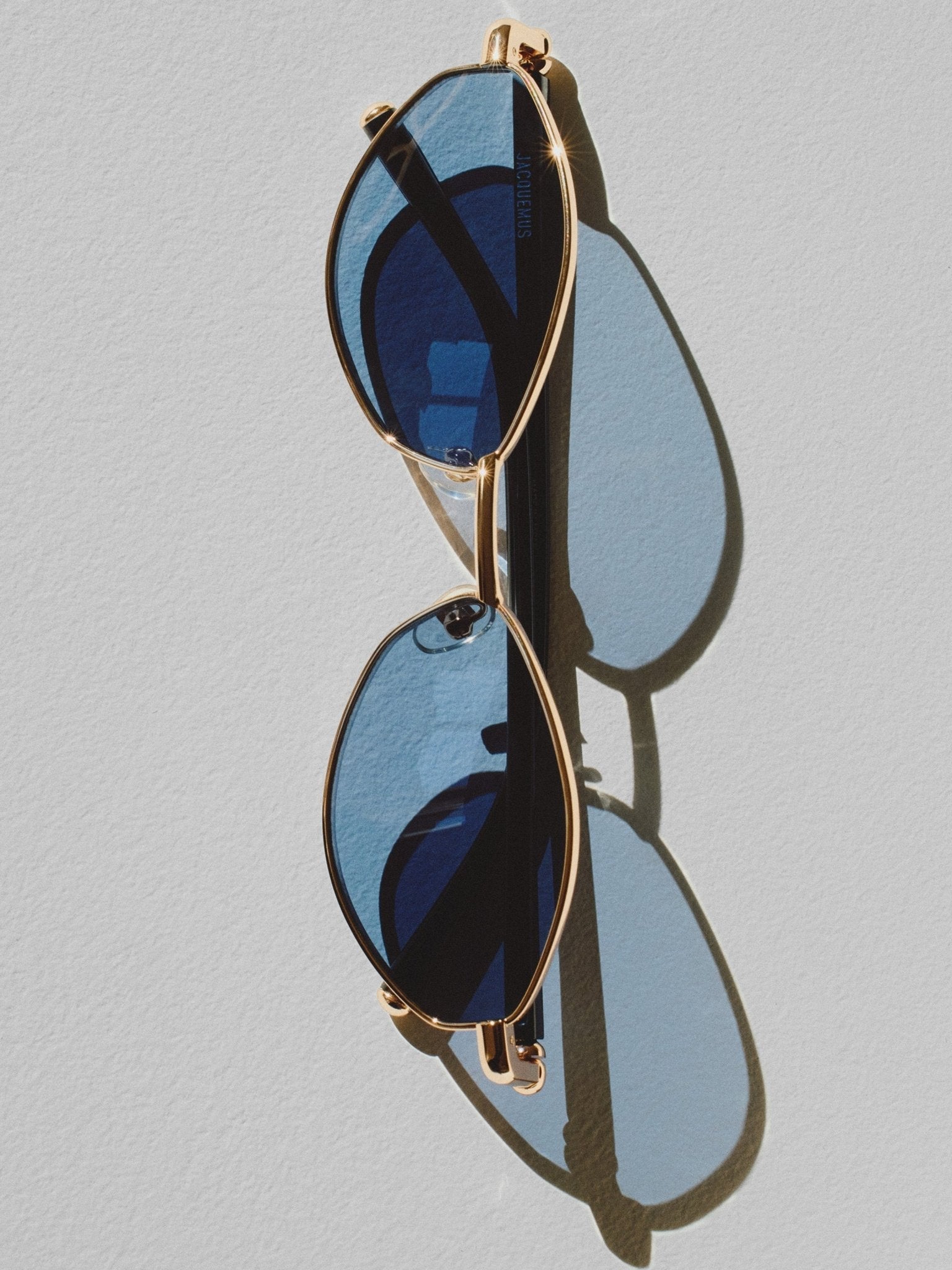 Sirocco Sunglasses in Light Gold and Navy