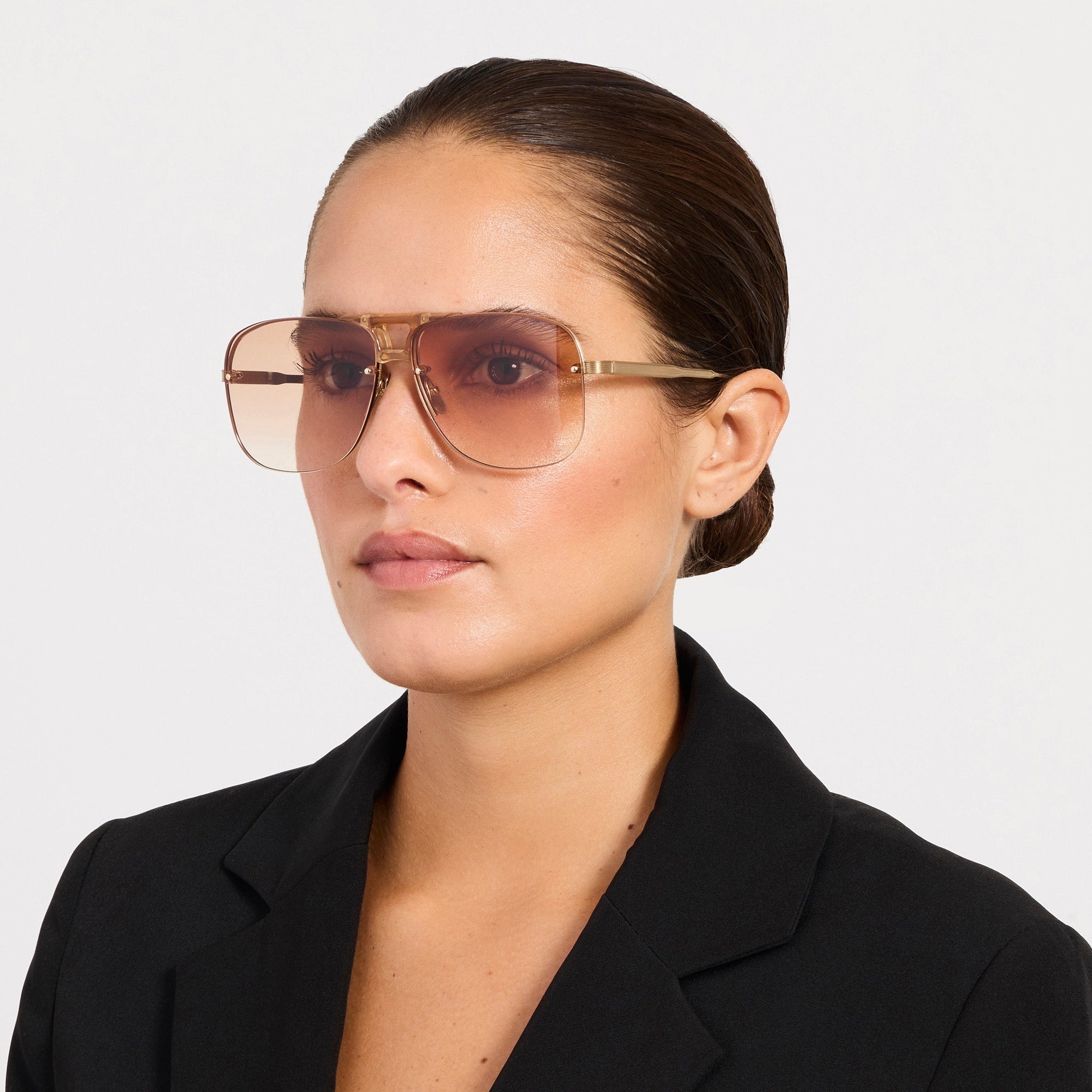Skye Sunglasses in 22K Gold and Camel