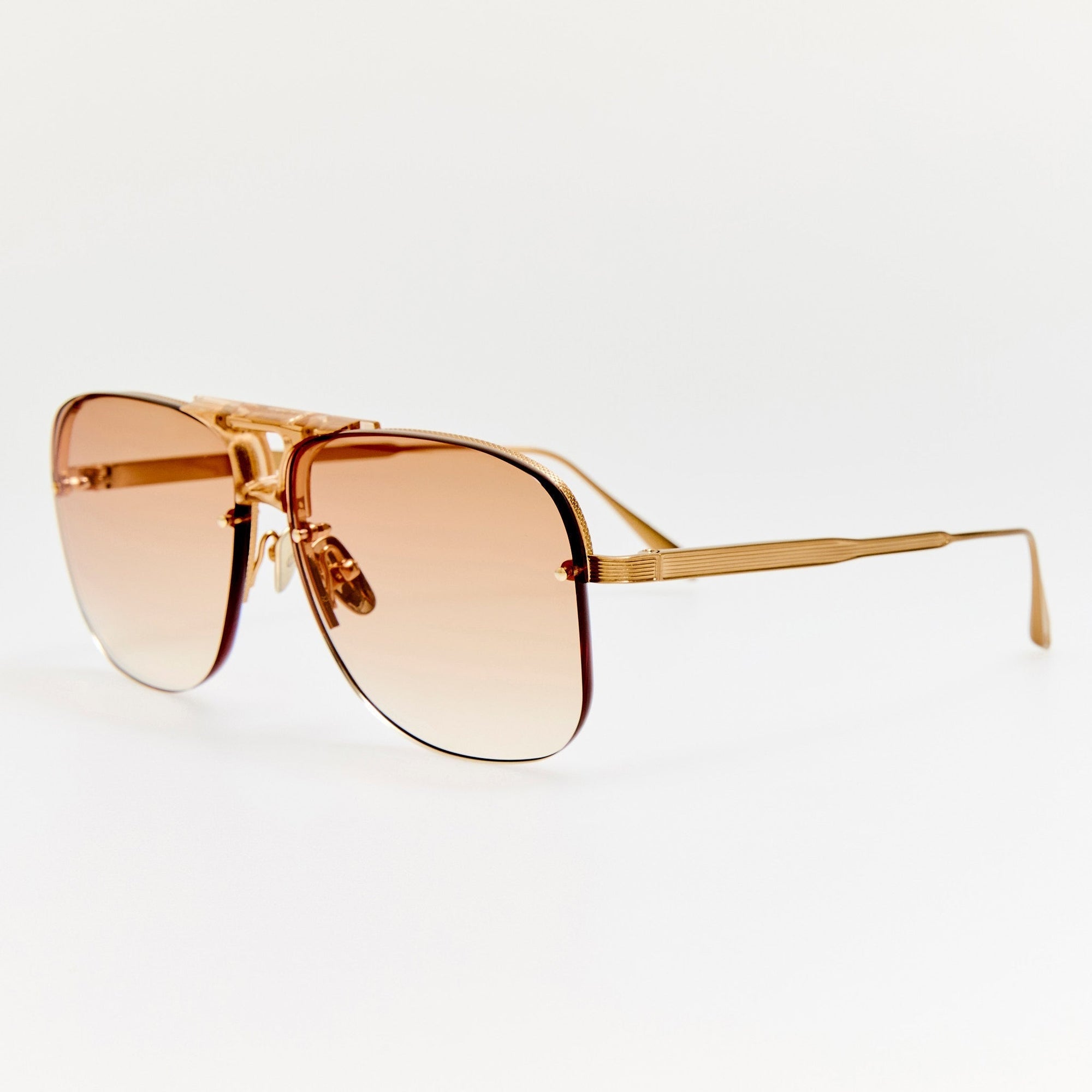 Skye Sunglasses in 22K Gold and Camel