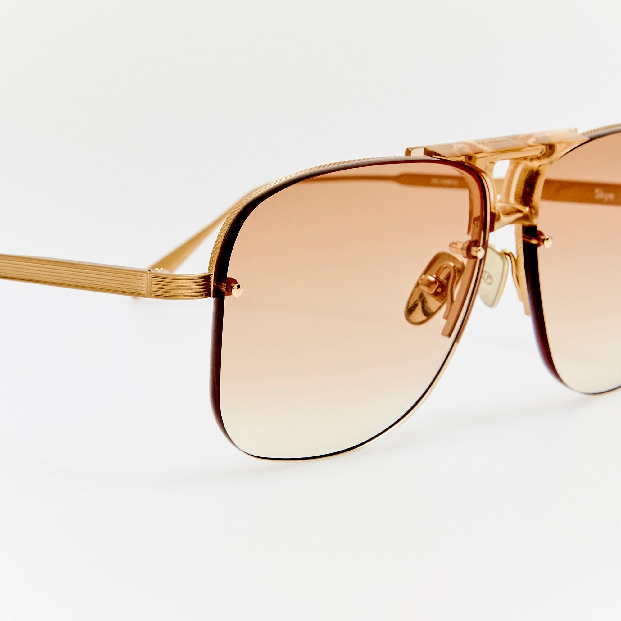 Skye Sunglasses in 22K Gold and Camel