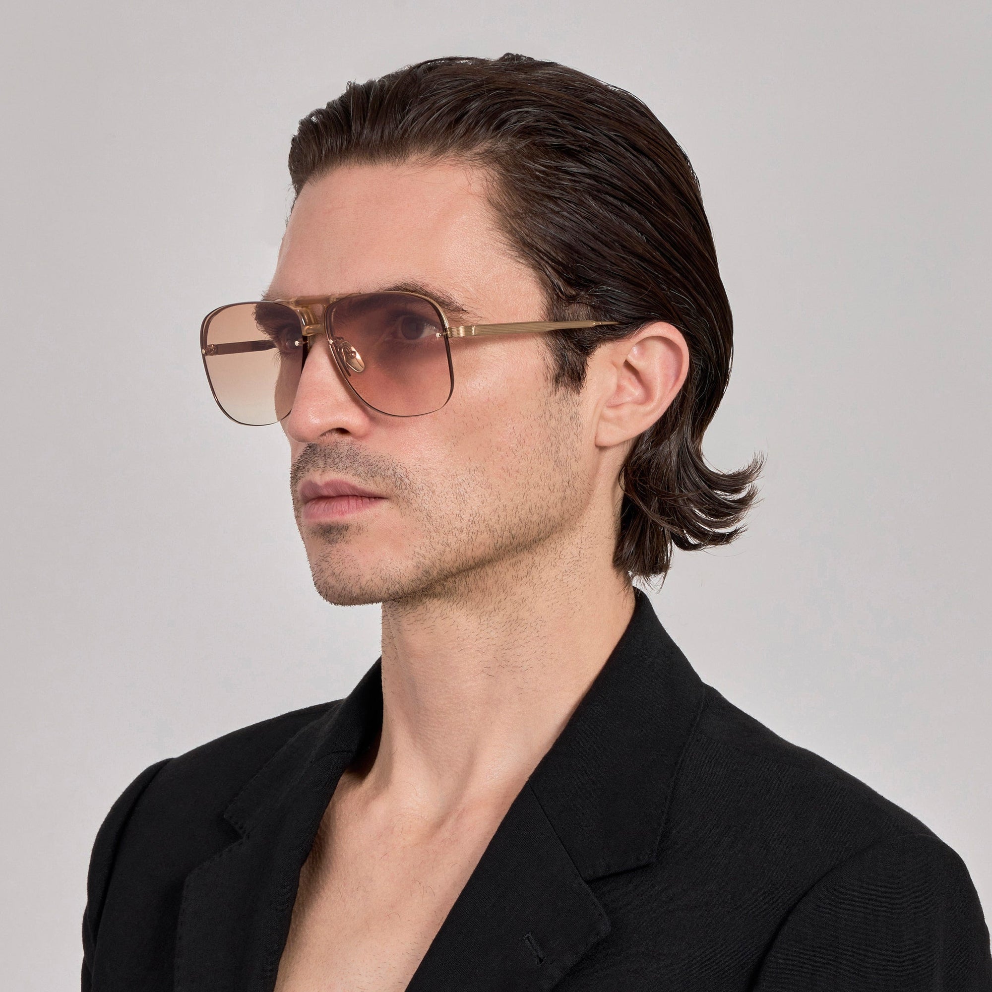 Skye Sunglasses in 22K Gold and Camel
