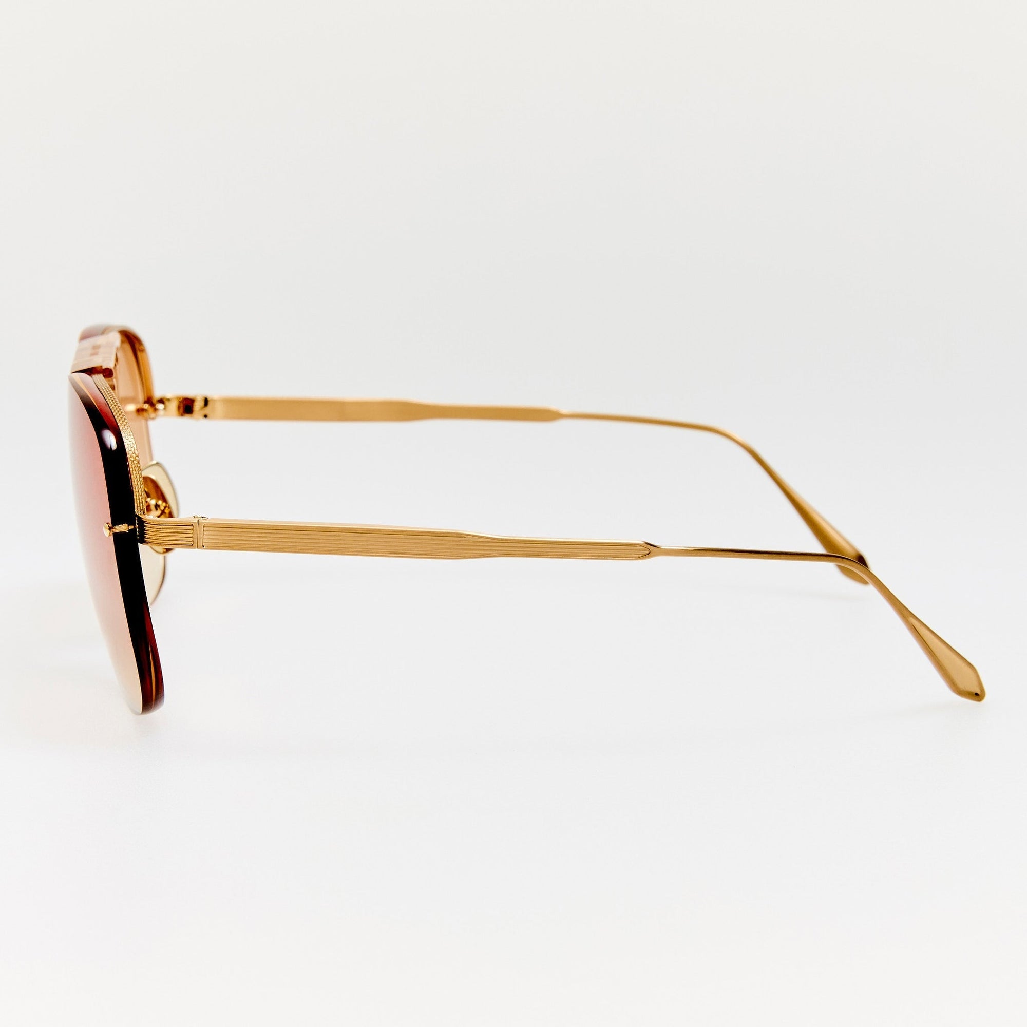 Skye Sunglasses in 22K Gold and Camel