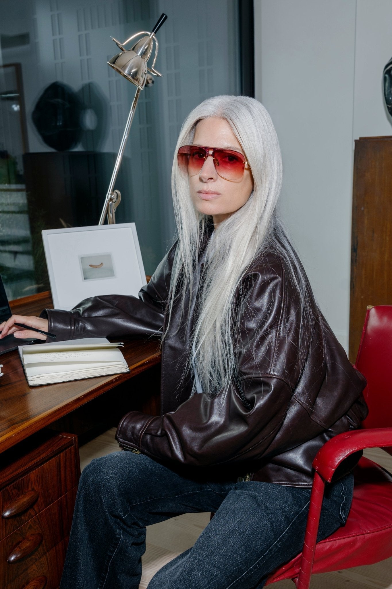 Skye Sunglasses in 22K Gold and Red
