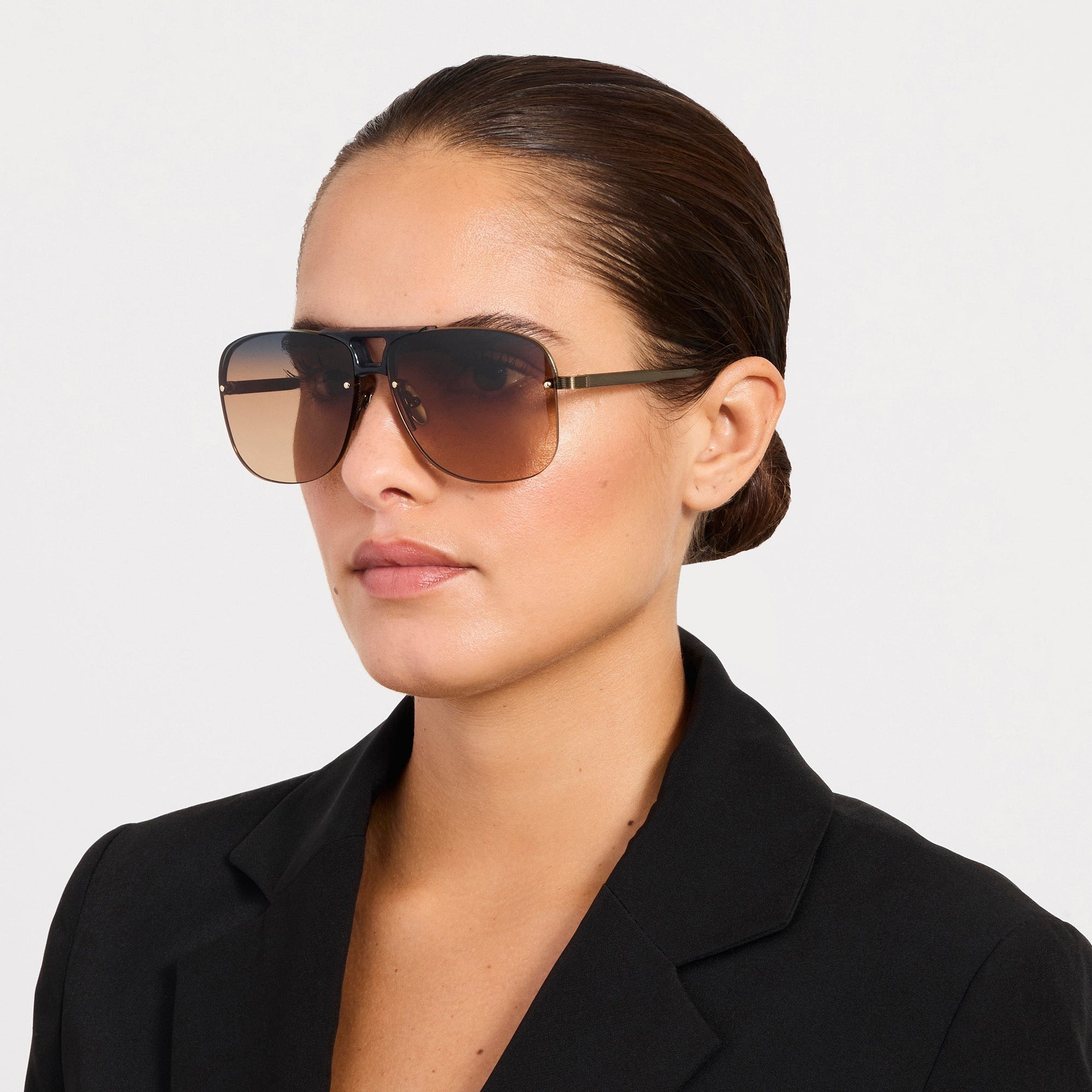 Skye Sunglasses in 22K Gold and Silt
