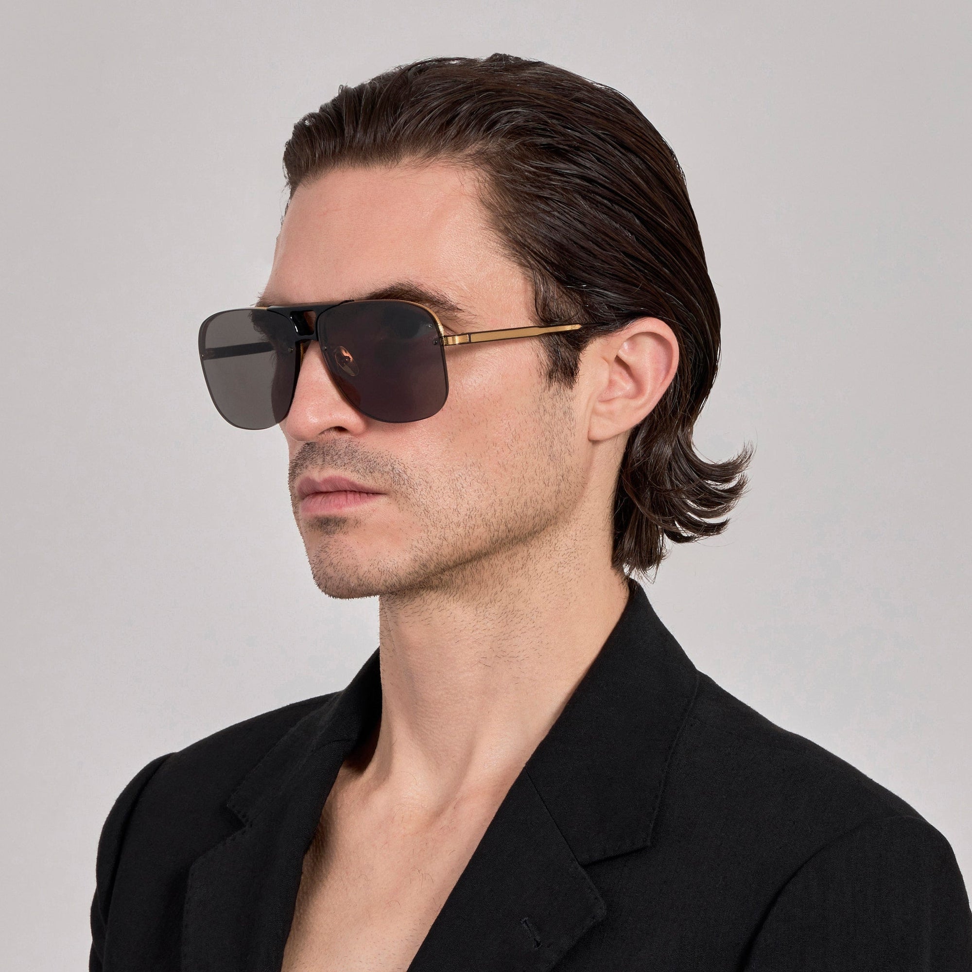 Skye Sunglasses in Matt Nickel and Grey