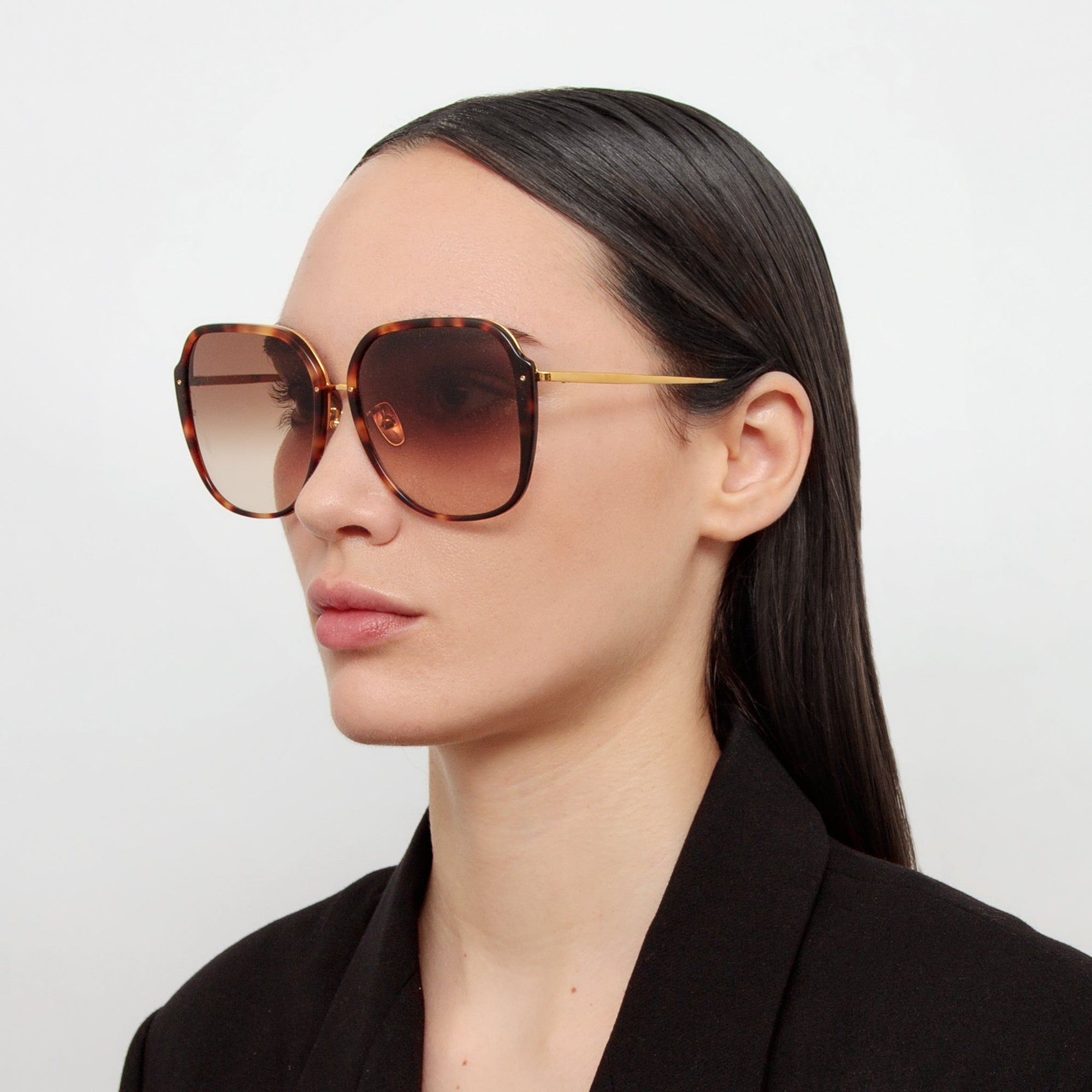 Sofia Sunglasses in 22K Gold and Brown