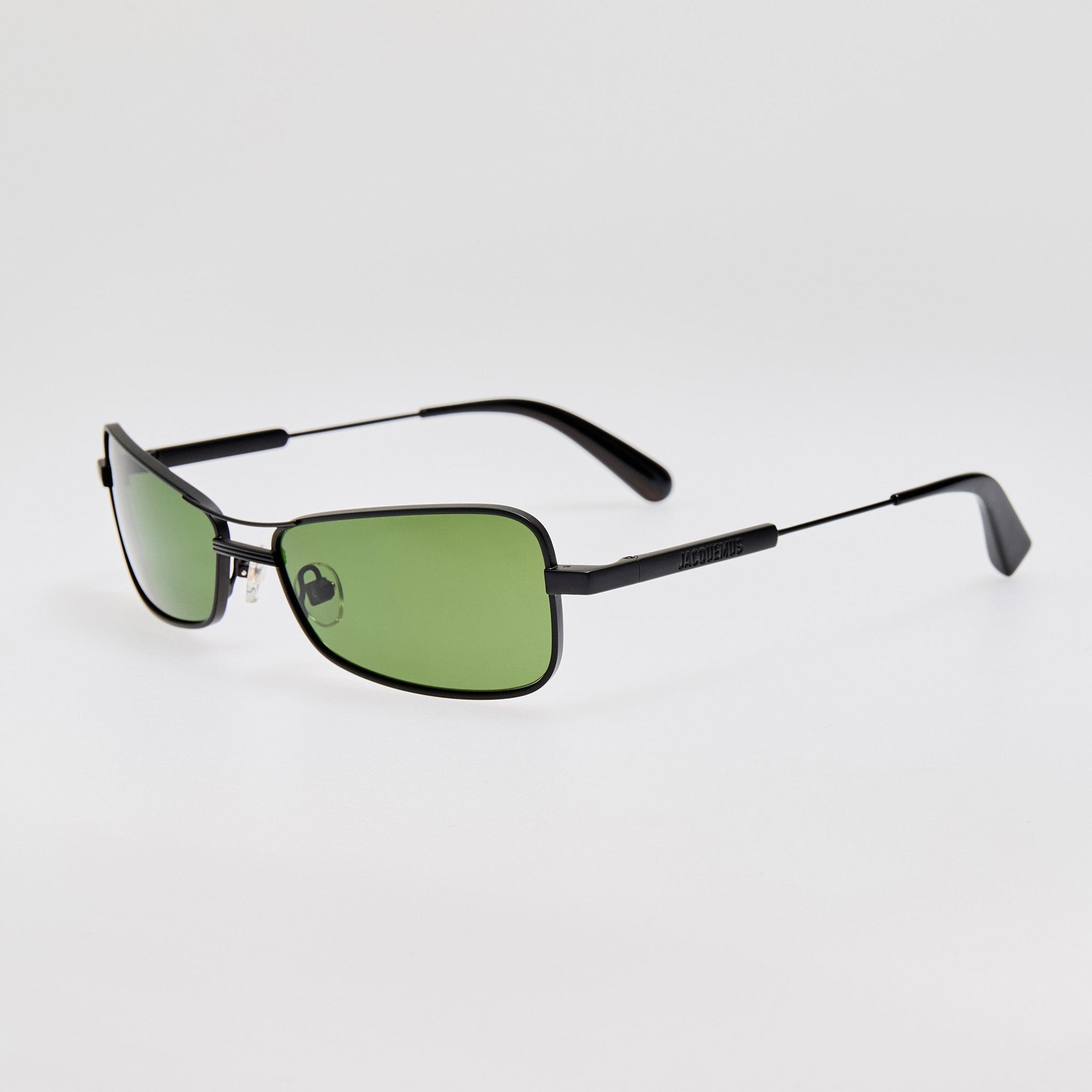 Statzione Sunglasses in Matt Black and Green