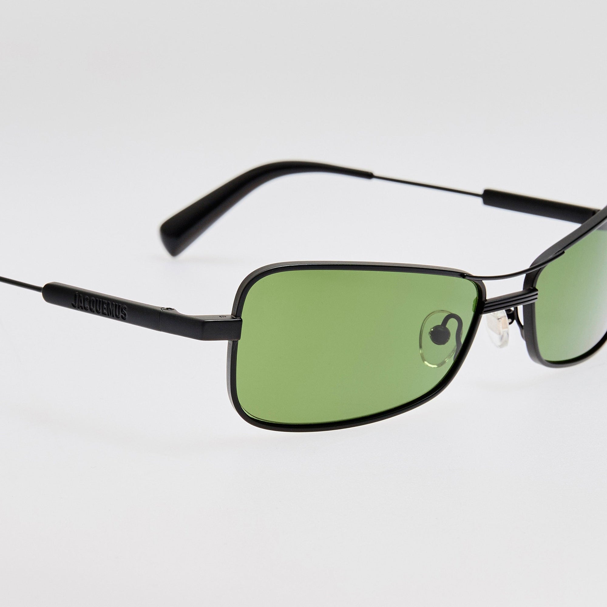 Statzione Sunglasses in Matt Black and Green