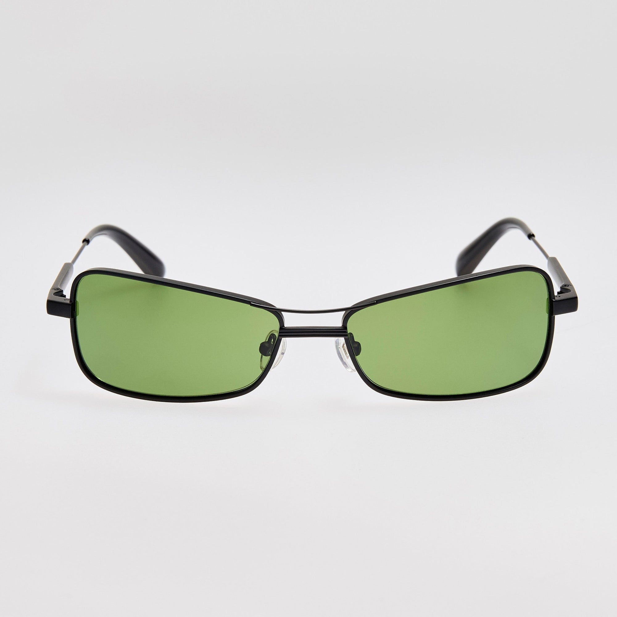 Statzione Sunglasses in Matt Black and Green