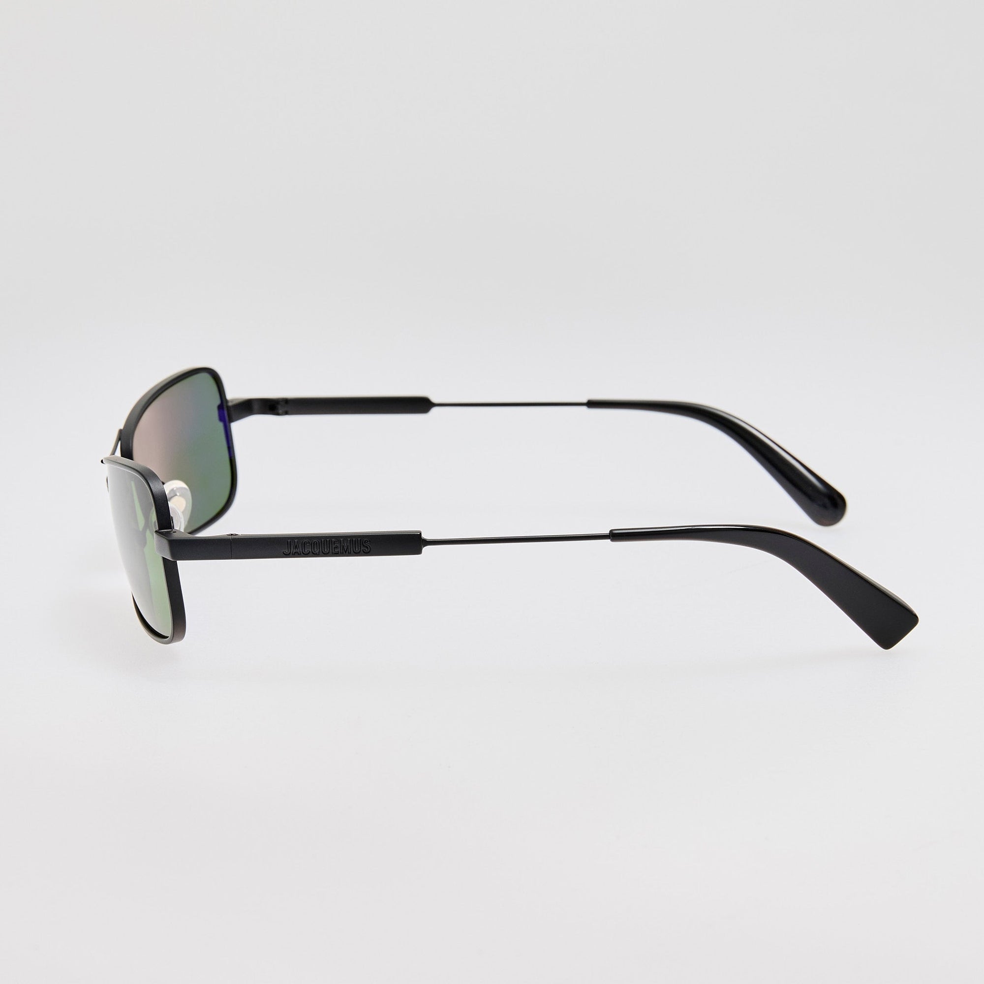 Statzione Sunglasses in Matt Black and Green