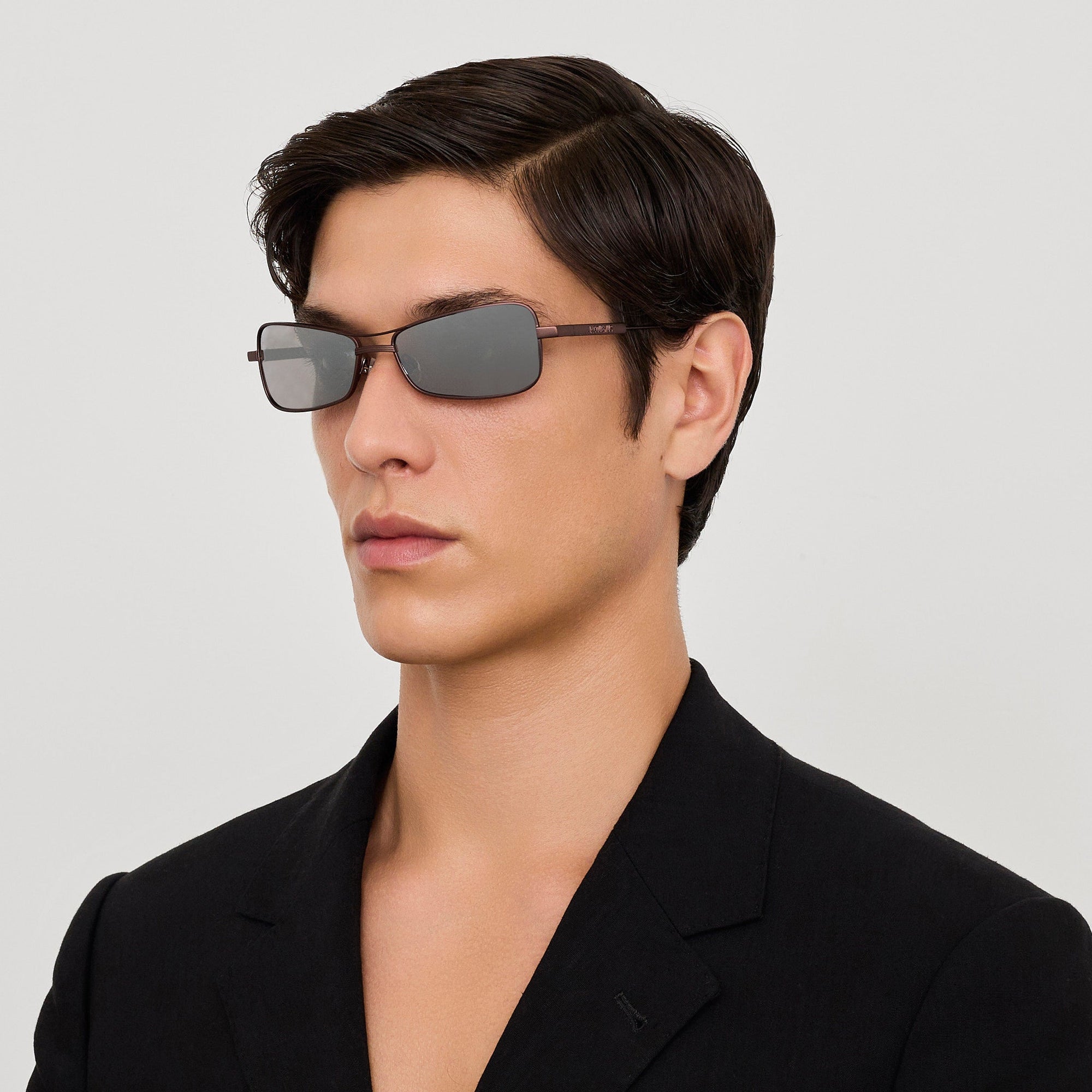 Statzione Sunglasses in Matt Brown and Silver