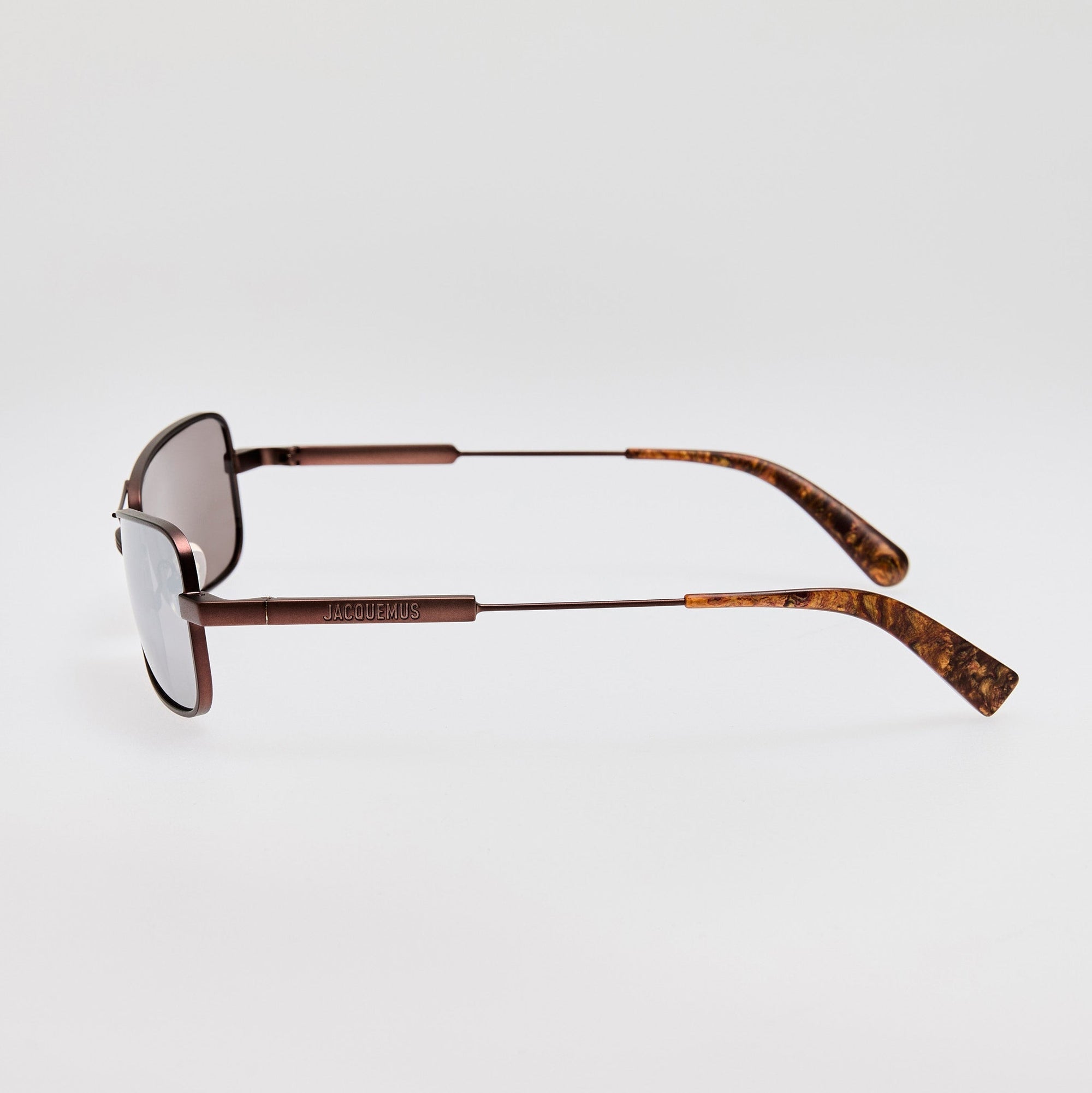 Statzione Sunglasses in Matt Brown and Silver