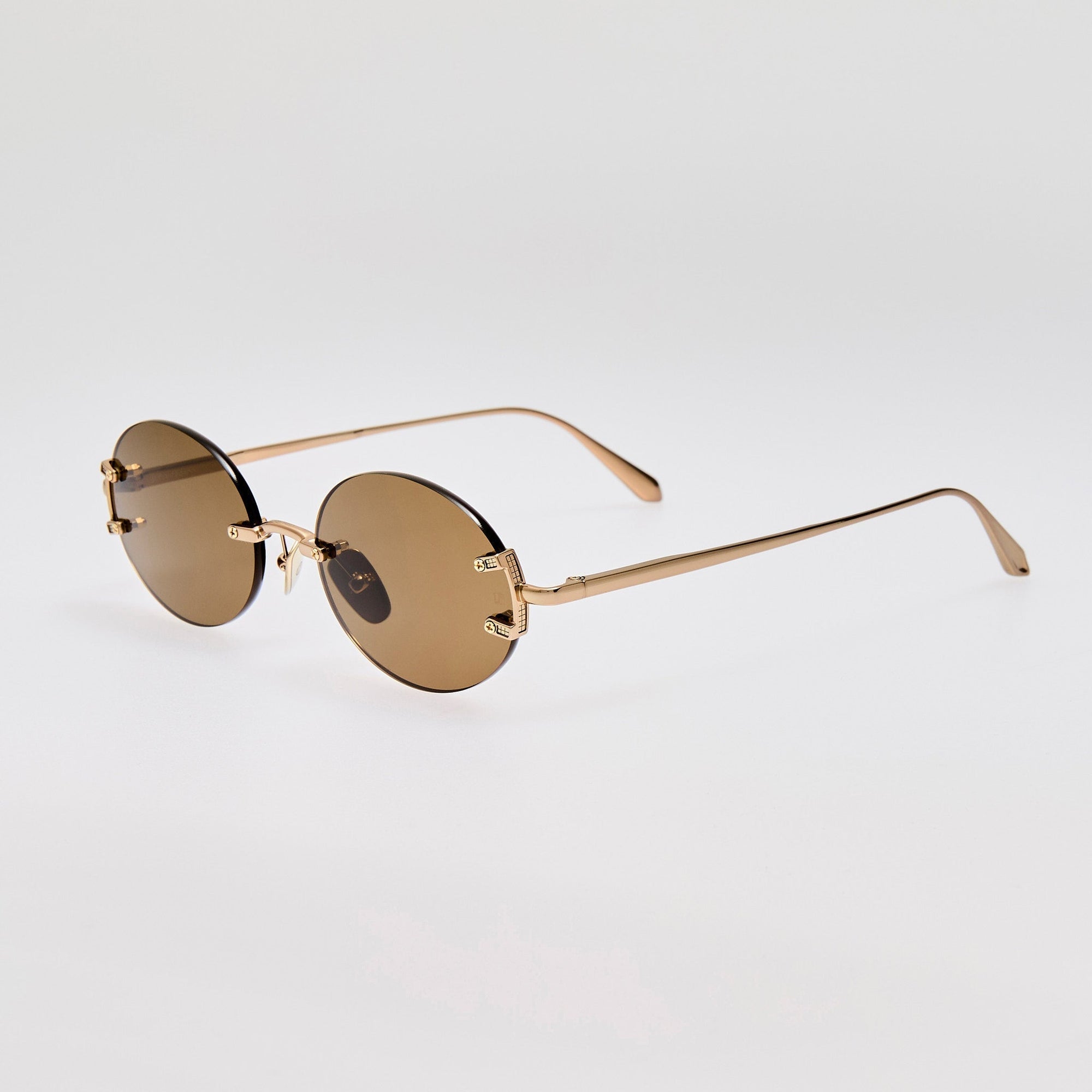 Stella Sunglasses in 22K Gold and Brown